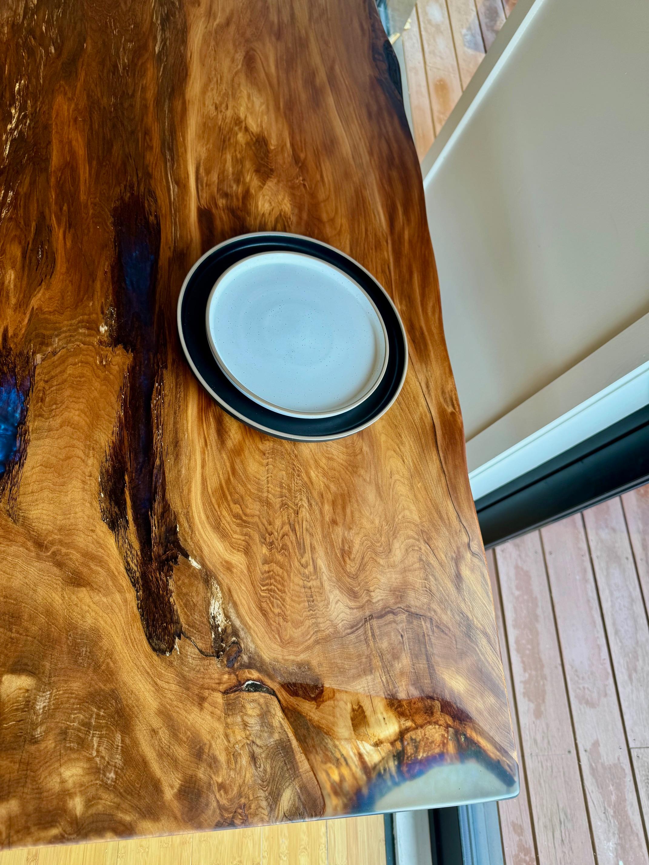 Contemporary 3m x 1.3m  Kauri Dining Table in Solid Ancient Kauri Wood For Sale