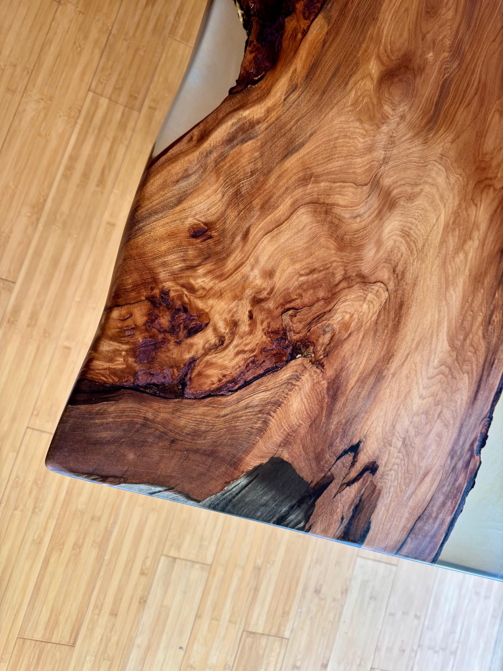 Iron 3m x 1.3m  Kauri Dining Table in Solid Ancient Kauri Wood For Sale