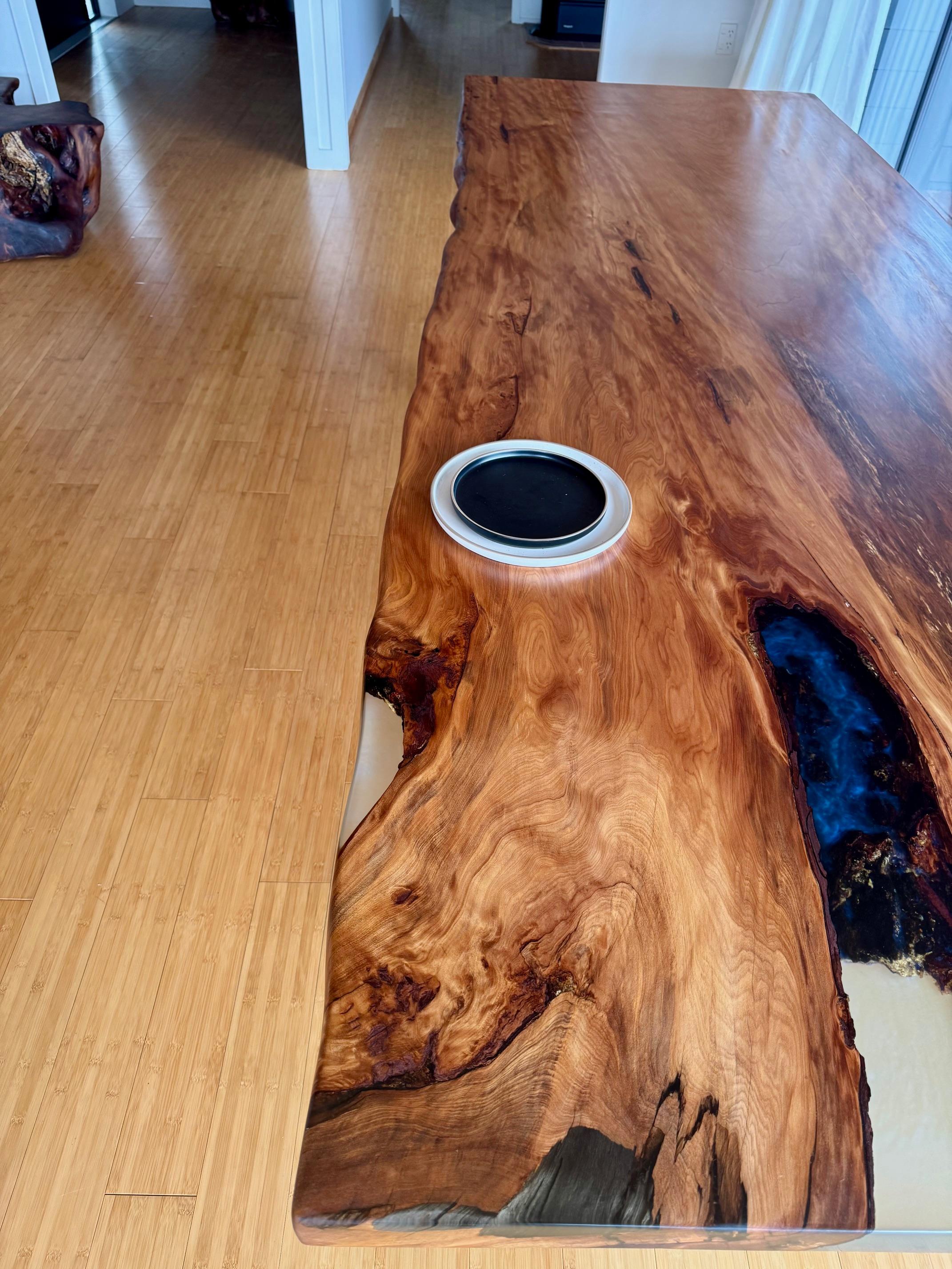 3m x 1.3m  Kauri Dining Table in Solid Ancient Kauri Wood For Sale 1