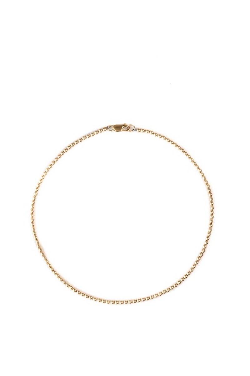 Women's or Men's 3mm 14k Solid Gold Ball Chain Necklace For Sale