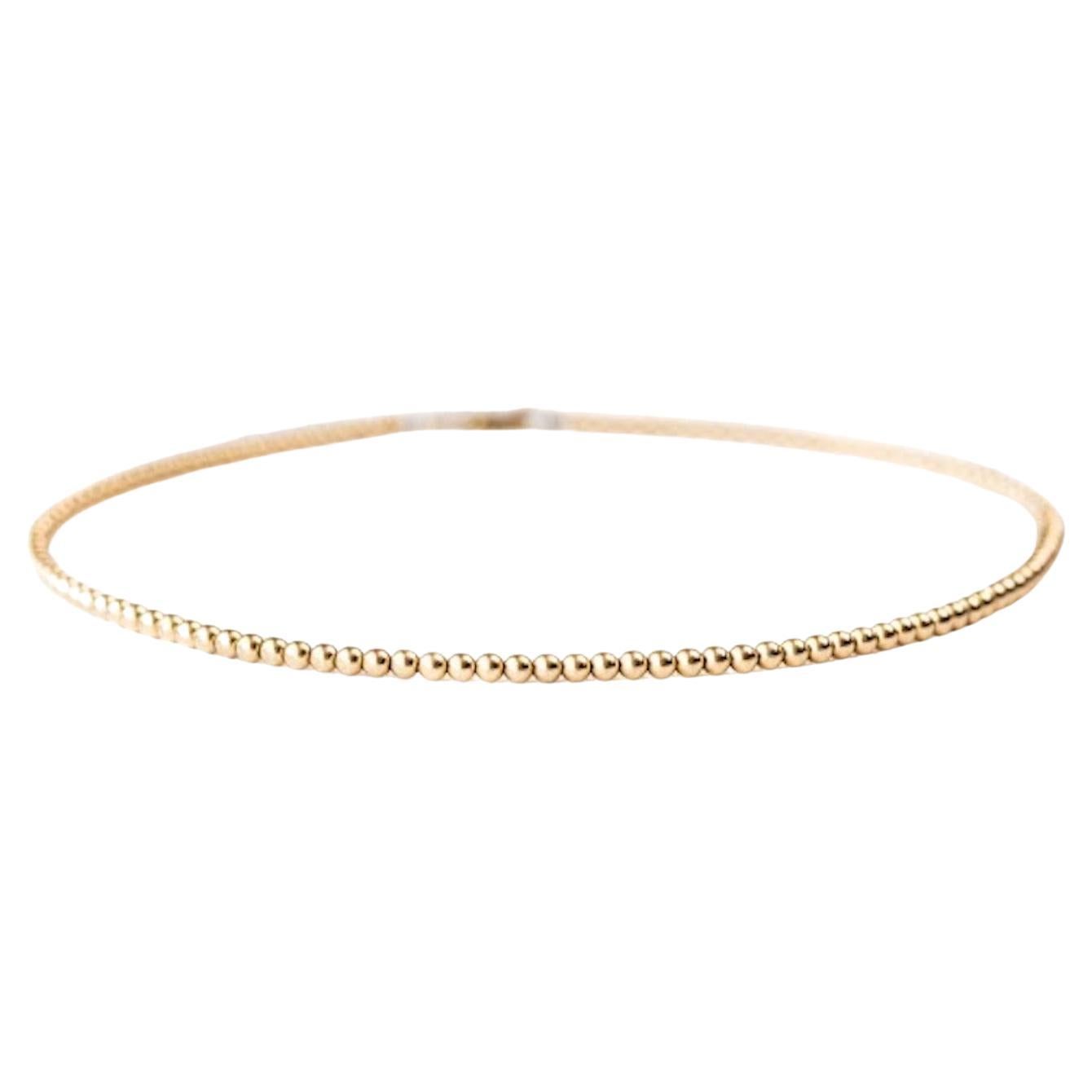 Collier de chaîne de boule en or massif 14k de 3 mm