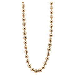 3 mm Perlen-Halskette 18K Gold 20" Schwere 14g+ Trendy Layered Look Perlen-Halskette