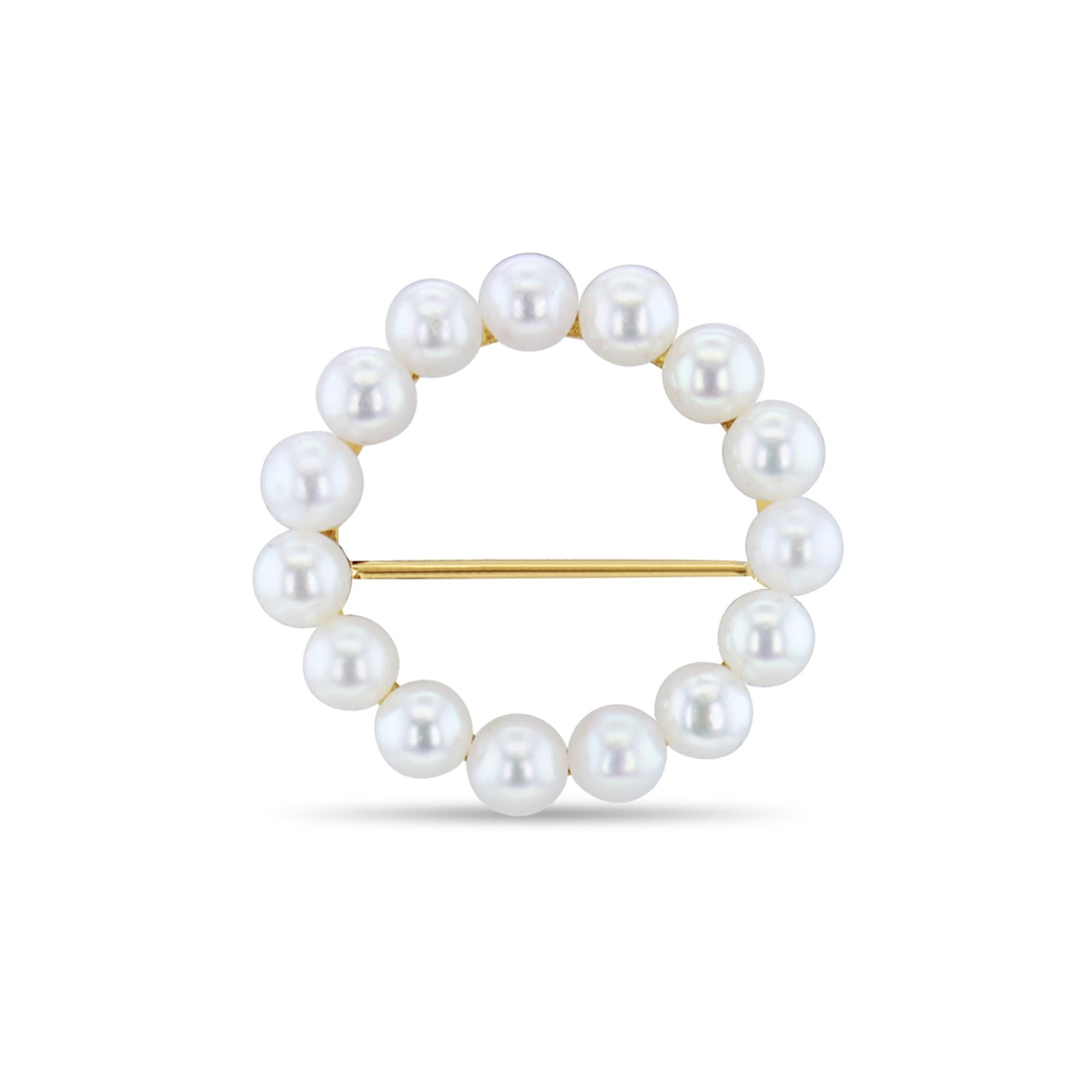 Broche de Perla Cultivada 3MM Oro Amarillo 14k en Nuevo estado para la venta en Sugar Land, TX