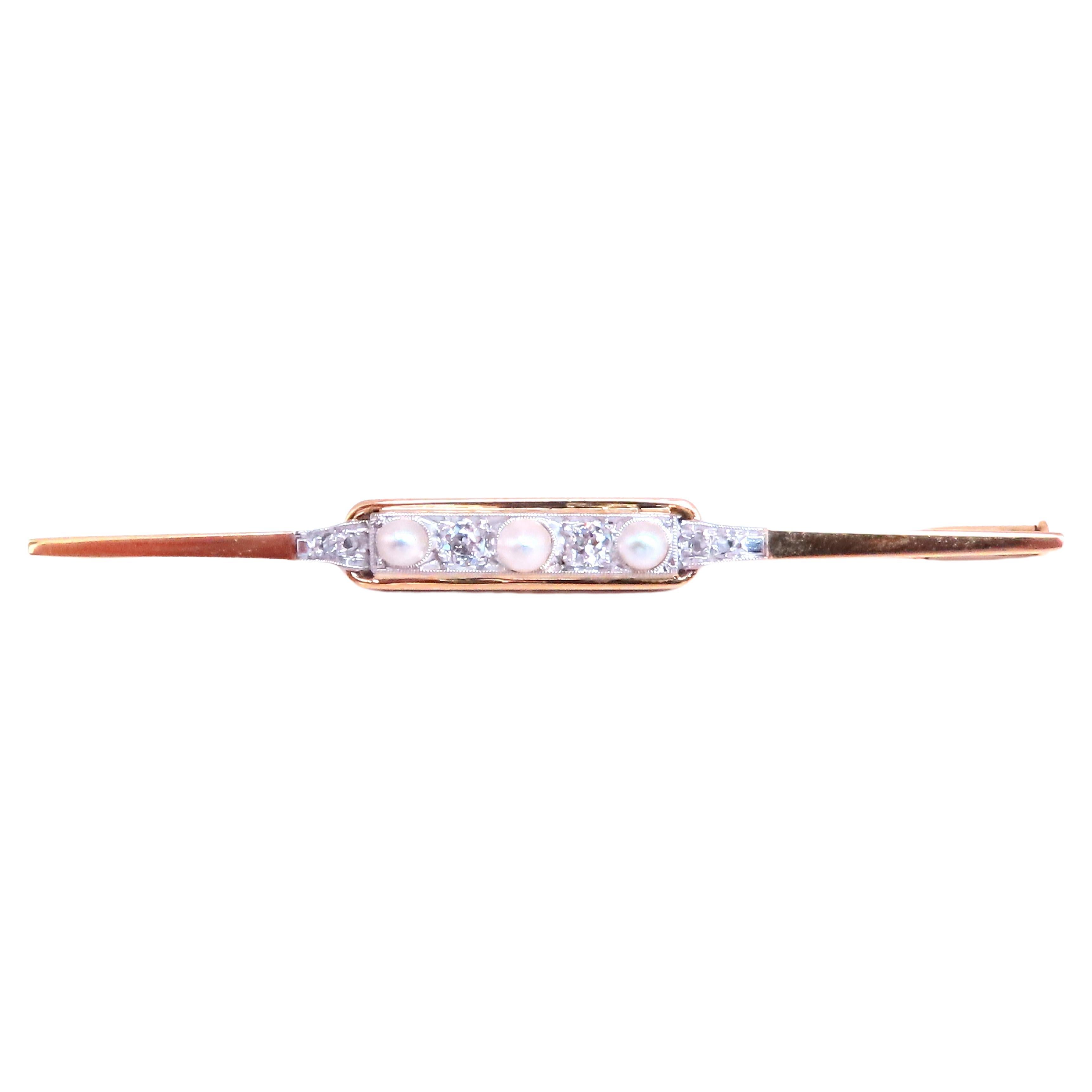 3mm Freshwater Pearl Pin Vintage 14kt 12567 For Sale