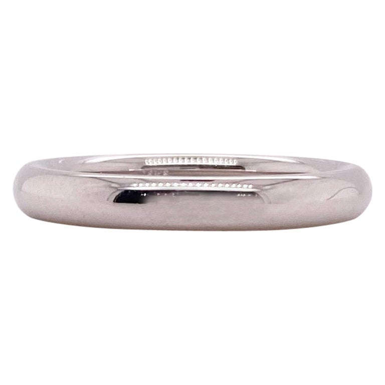 Anneau de mariage en or blanc 14K de 3 mm de diamètre