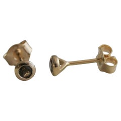 3 mm Rauchquarz vergoldete Sterlingsilber-Ohrstecker