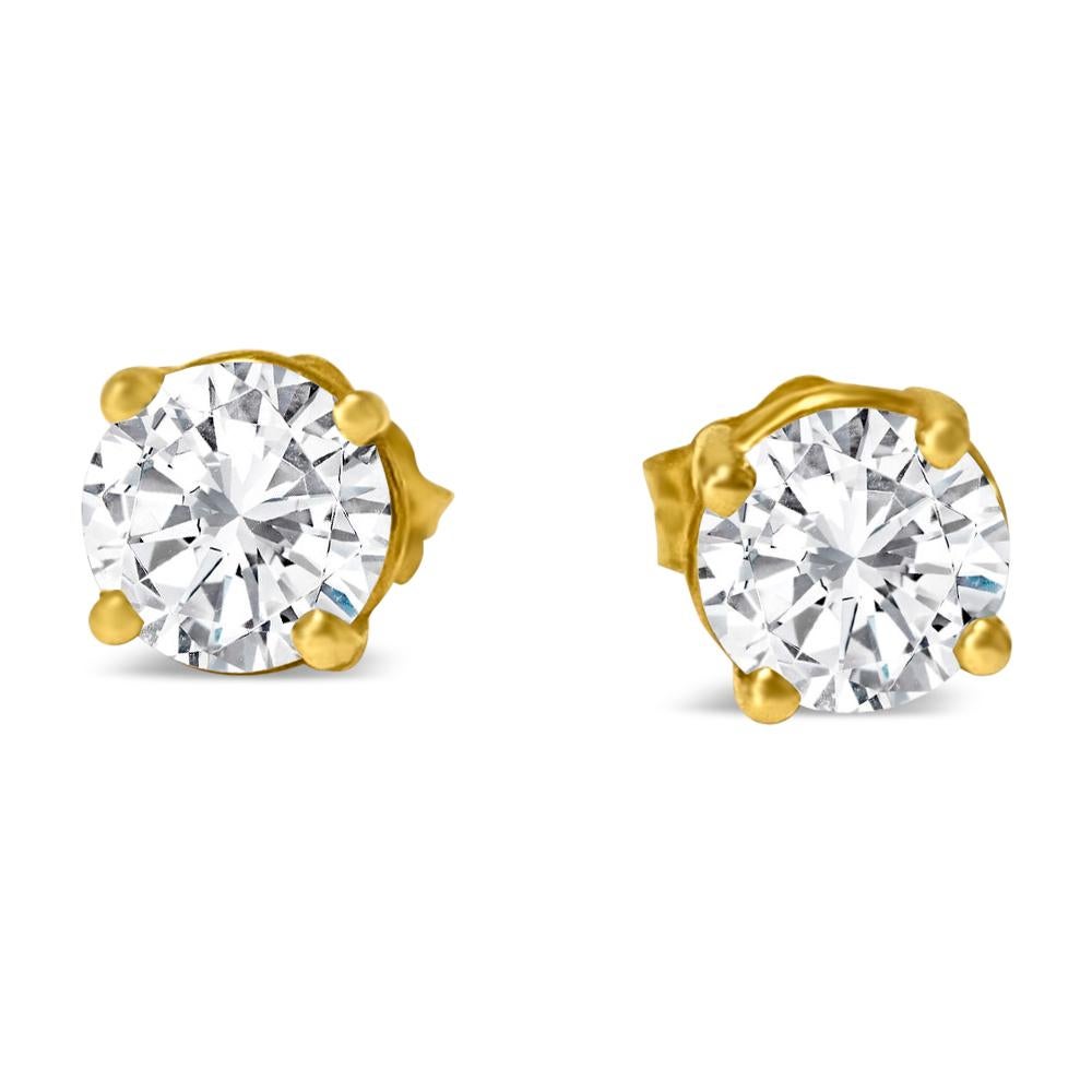 Borchie con diamanti VVS-VS da 3 mm in oro 14k Unisex In condizioni ottime in vendita a Miami, FL
