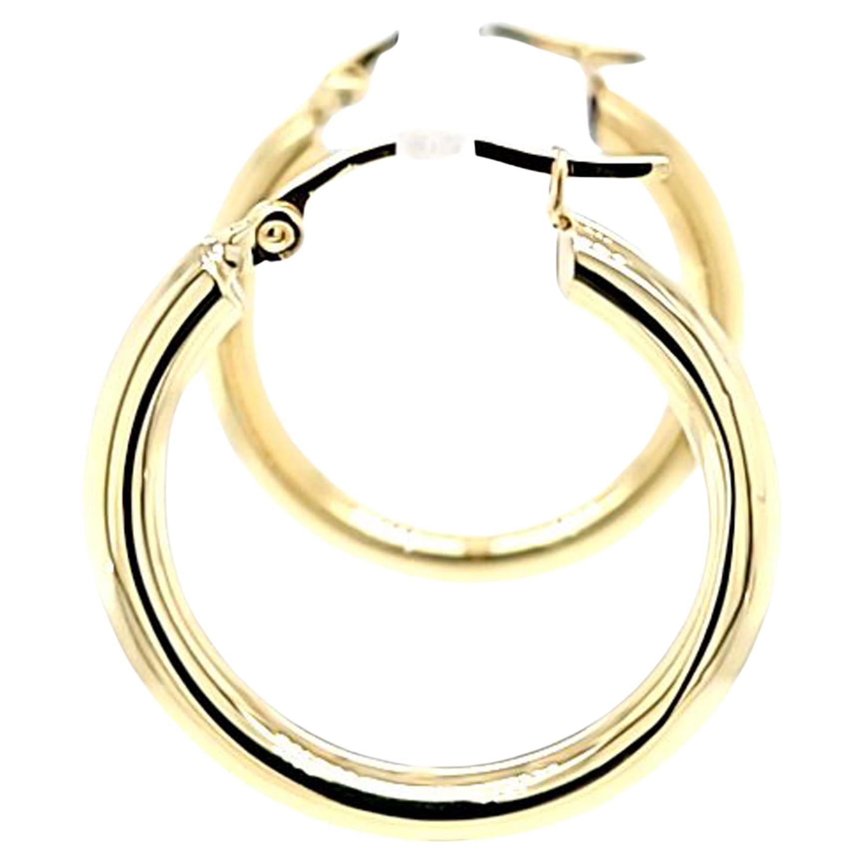3mm Yellow Gold Hoops For Sale