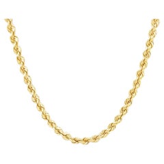 Cadena de cuerda de oro amarillo de 3 mm