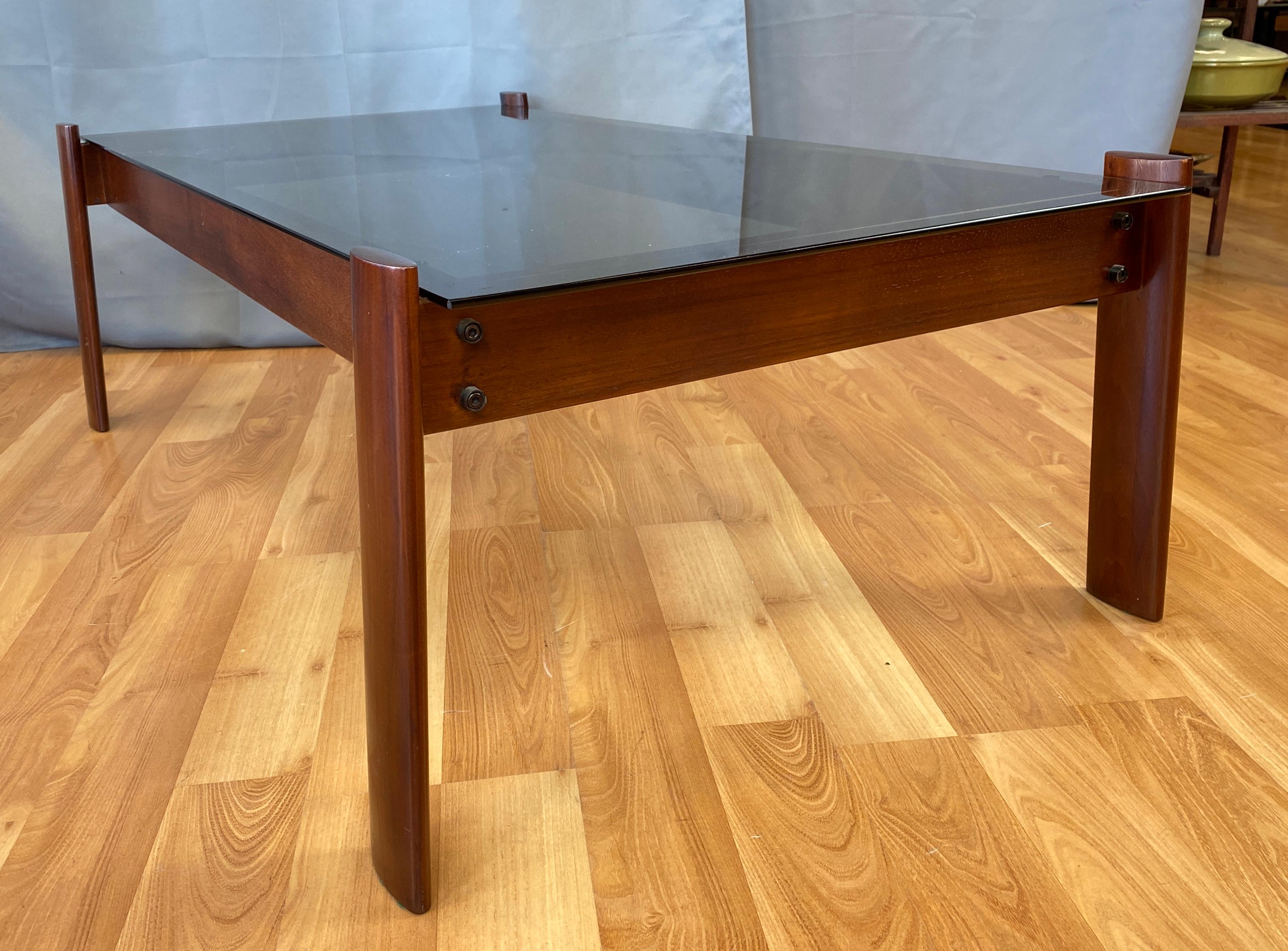 Milieu du XXe siècle Tables basses et tables d'extrémité de 3 pièces conçues par Percival Lafer en bois de rose de Jacaranda en vente