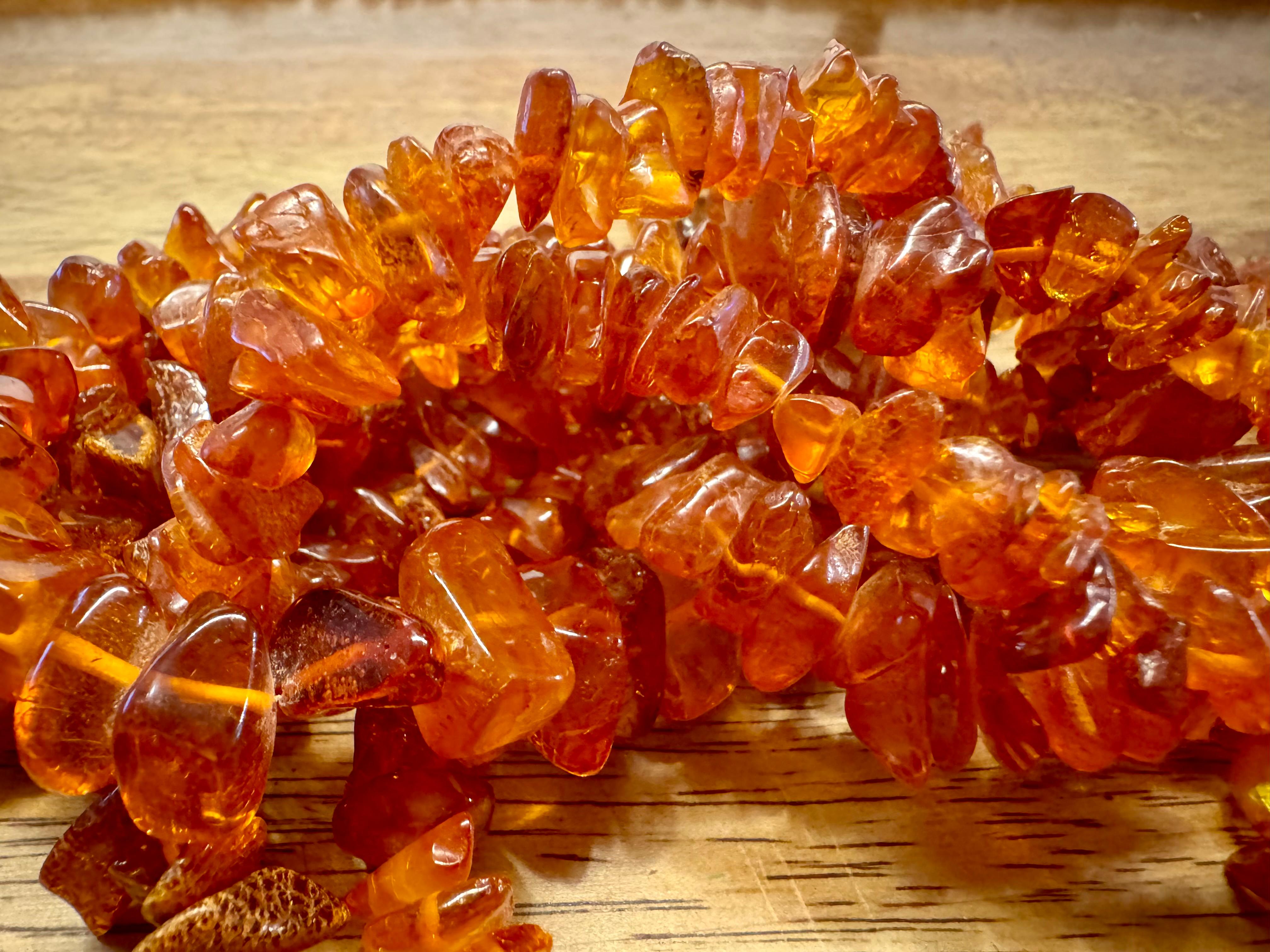 Art Deco 3ps Vintage Baltic Amber 60cm long necklace For Sale
