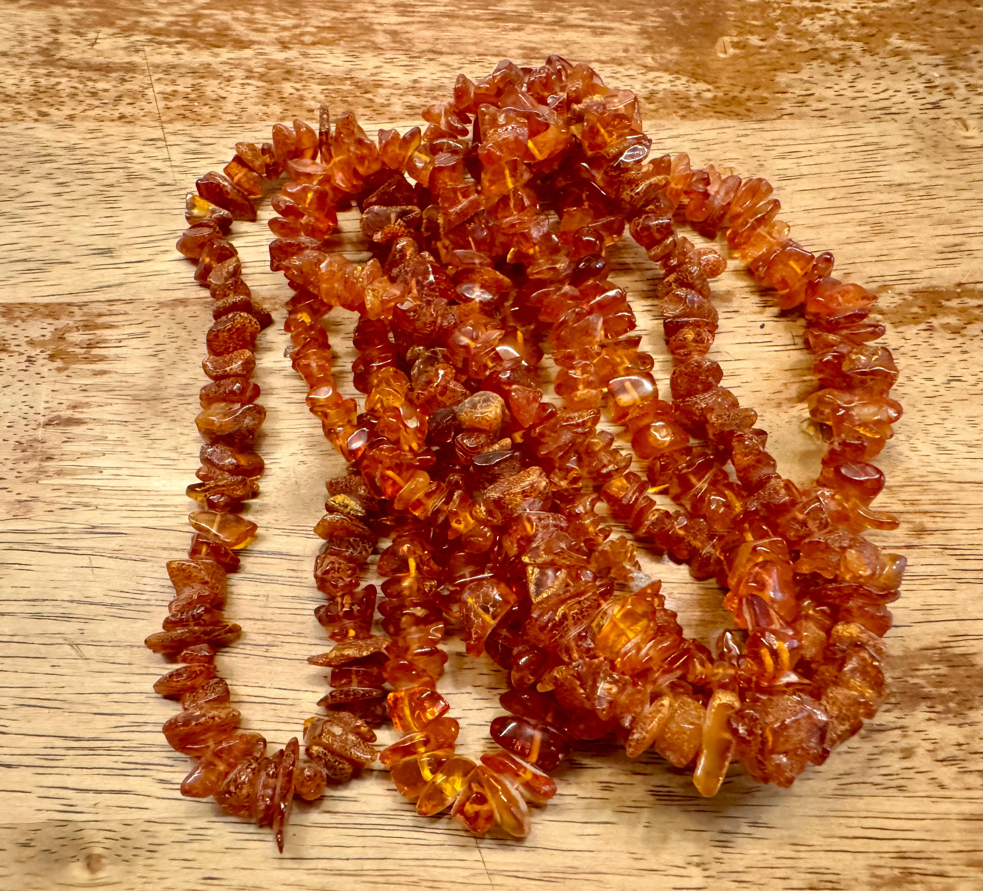 3ps Vintage Baltic Amber 60cm long necklace For Sale 1
