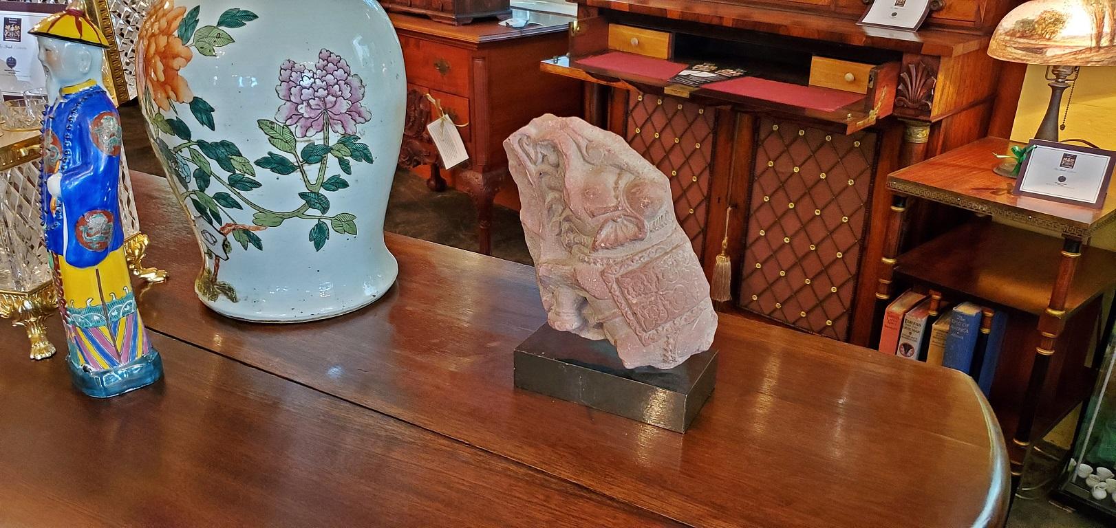 3rd Century Indian Red Sandstone Elephant Carving For Sale 6
