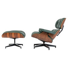 3rd Gen Eames Loungesessel 670-671 aus elmo Baltique Waldgrünem Leder