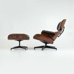 3ª Gen Eames Lounge Chair 670-671 en cuero chocolate original