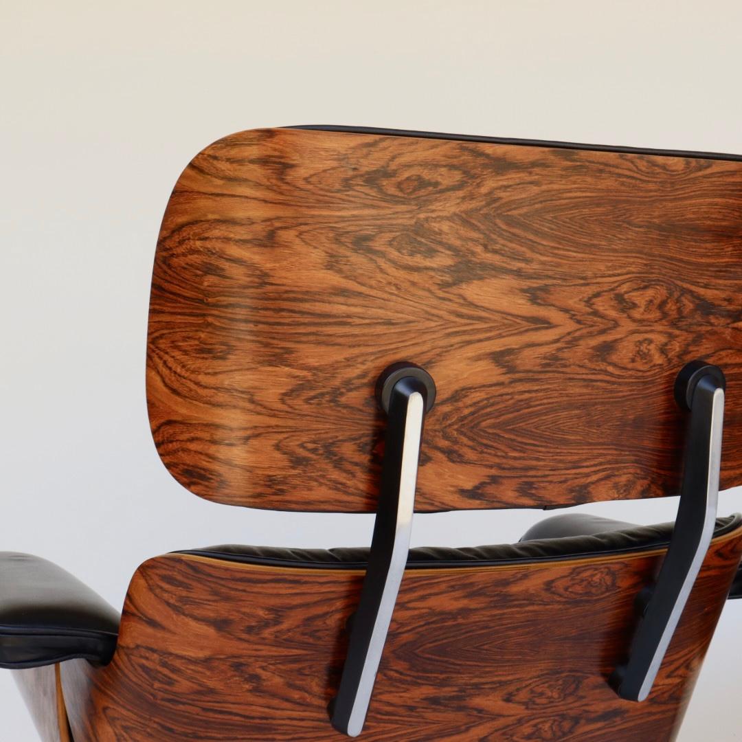 Aluminum Brazilian Rosewood Eames Lounge Chair and Ottoman for Herman Miller