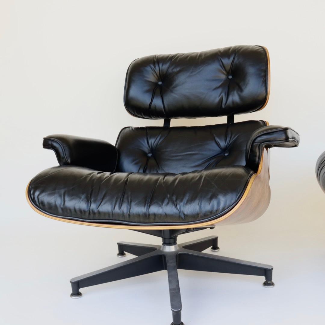  Brazilian Rosewood Eames Lounge Chair and Ottoman for Herman Miller  2