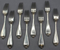 Ensemble de 8 fourchettes à dîner en argent du 3ème quart du 19ème siècle par Gorham