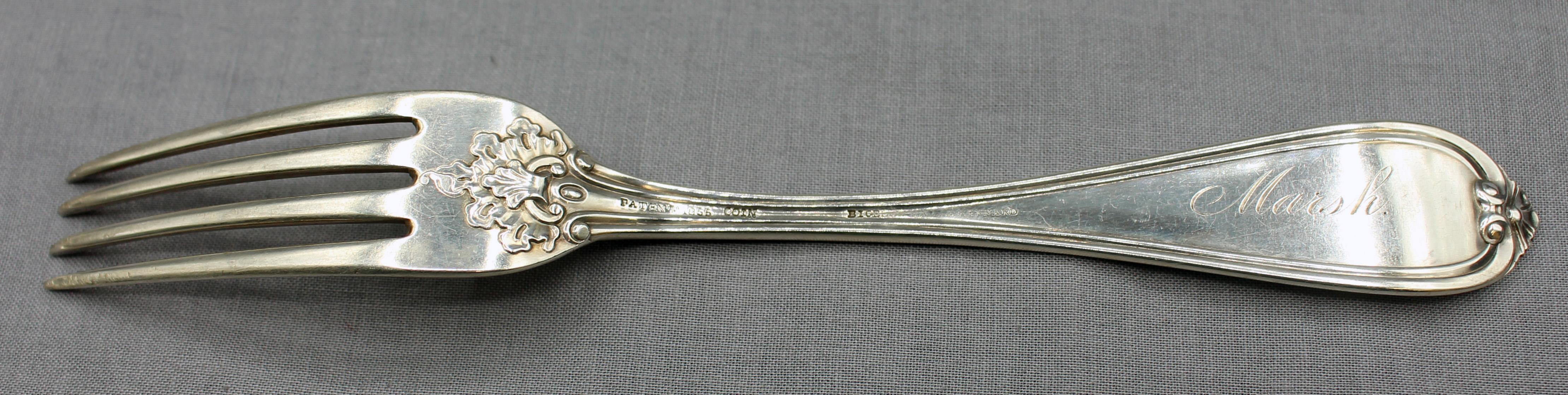 Americano Set di 8 forchette da tavola in argento di Gorham del terzo quarto del XIX secolo in vendita