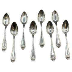 Tercer cuarto del siglo XIX Juego de 8 cucharillas de plata acuñada de Gorham