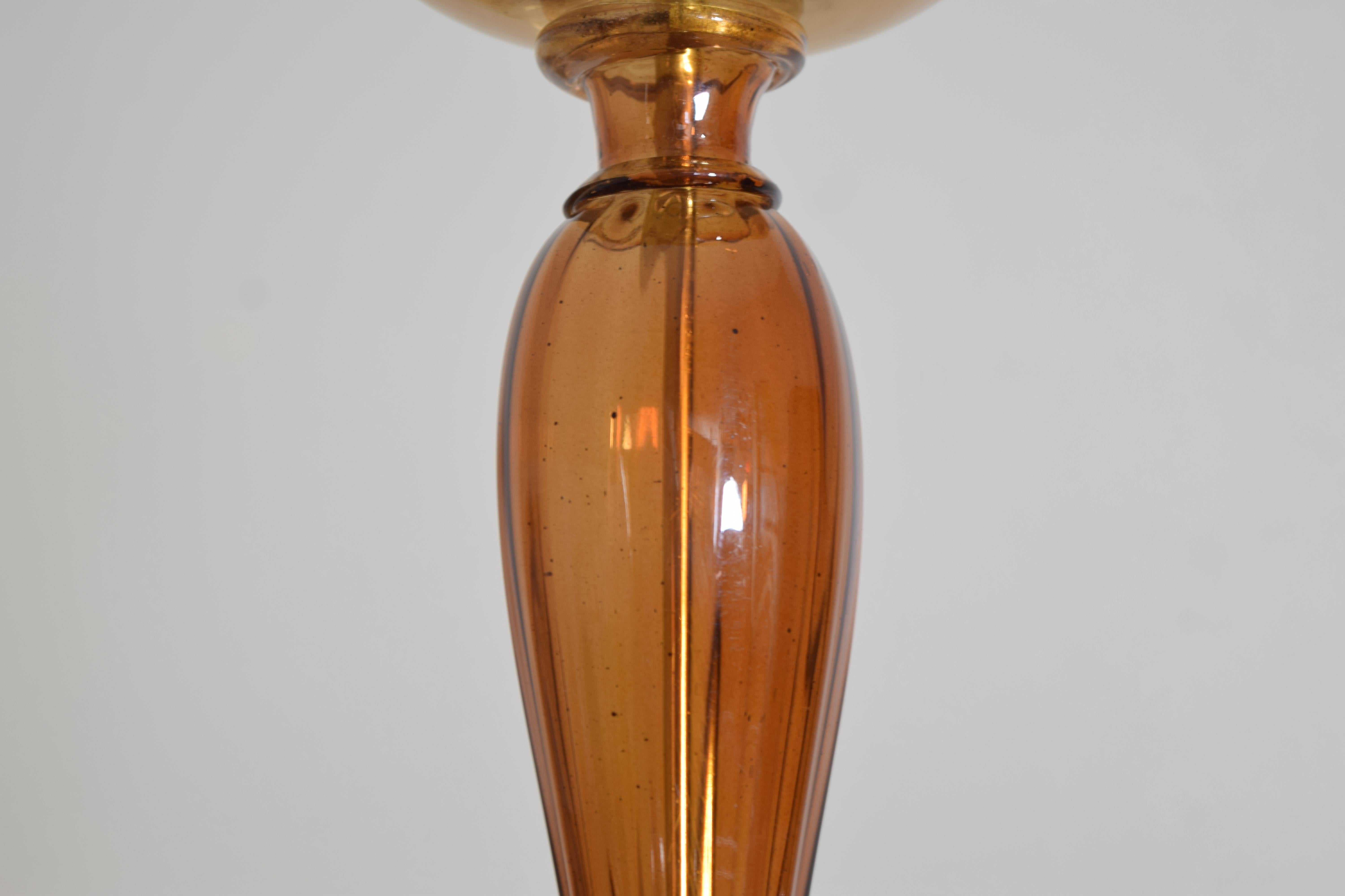 Blown Glass 3rd Quarter 20th Century Italian Murano 6 Light Chandelier