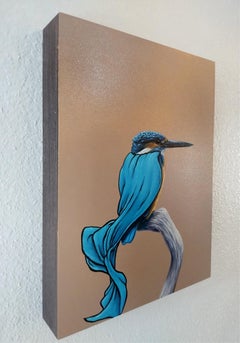 "Masks We Wear, Sometimes it's a Cape" Oil Painting, Kingfisher