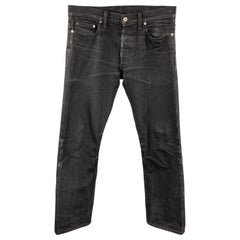 3SIXTEEN Size 32 Black Washed Distressed Raw Selvege Jeans