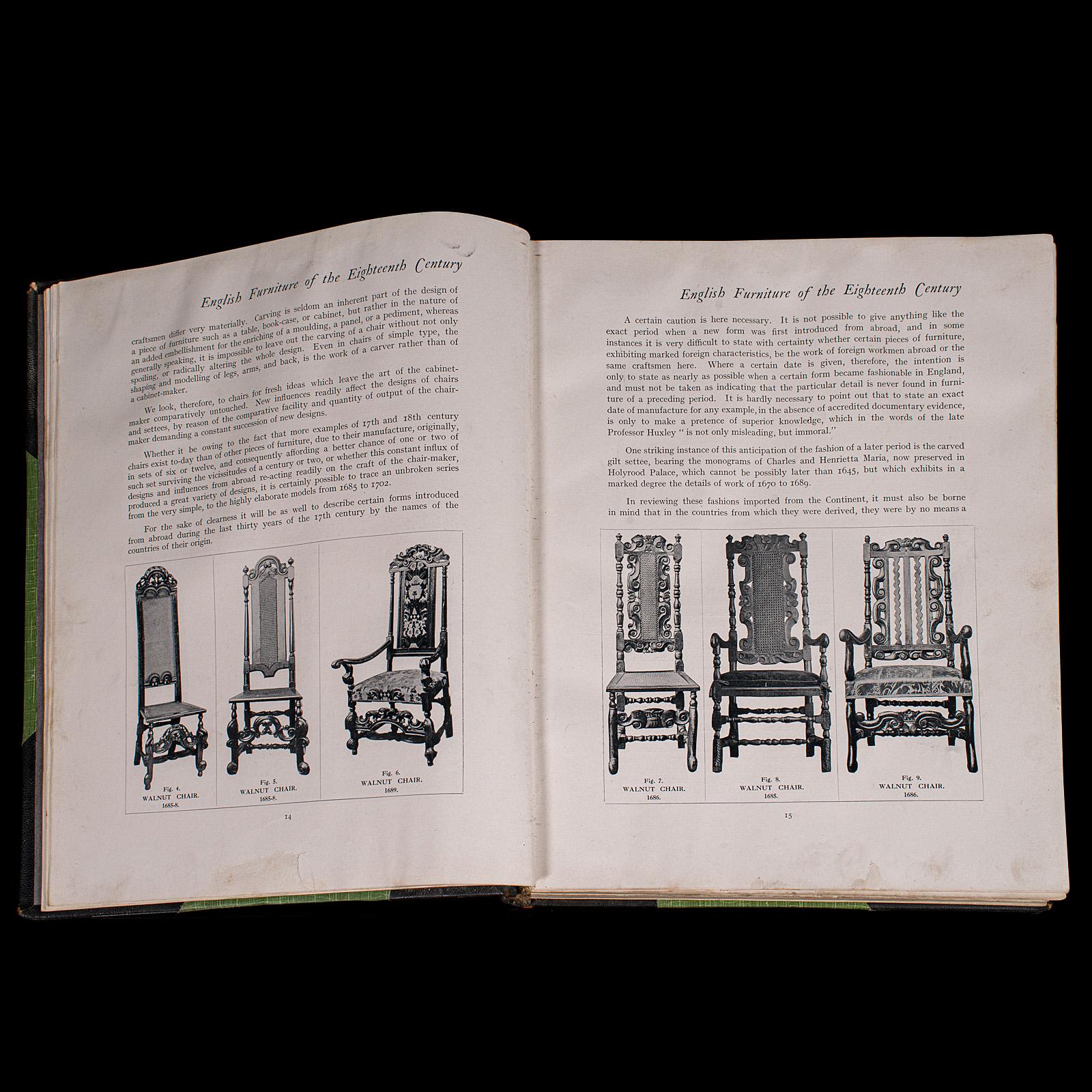 British 3vols Antique Reference Books, English Furniture of the 18th Century, Cescinsky For Sale