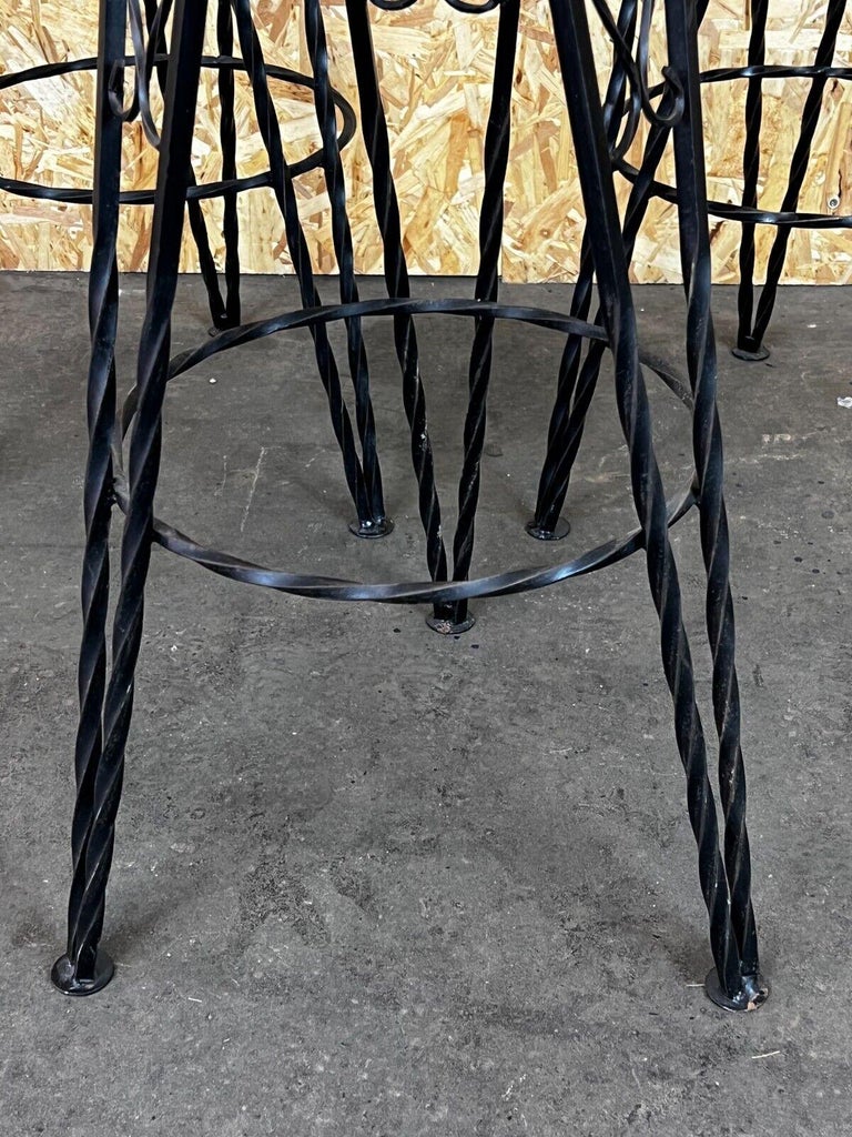 3x 50s 60s Bar Stools Brutalist Iron Cast Iron Design 50s 60s For Sale