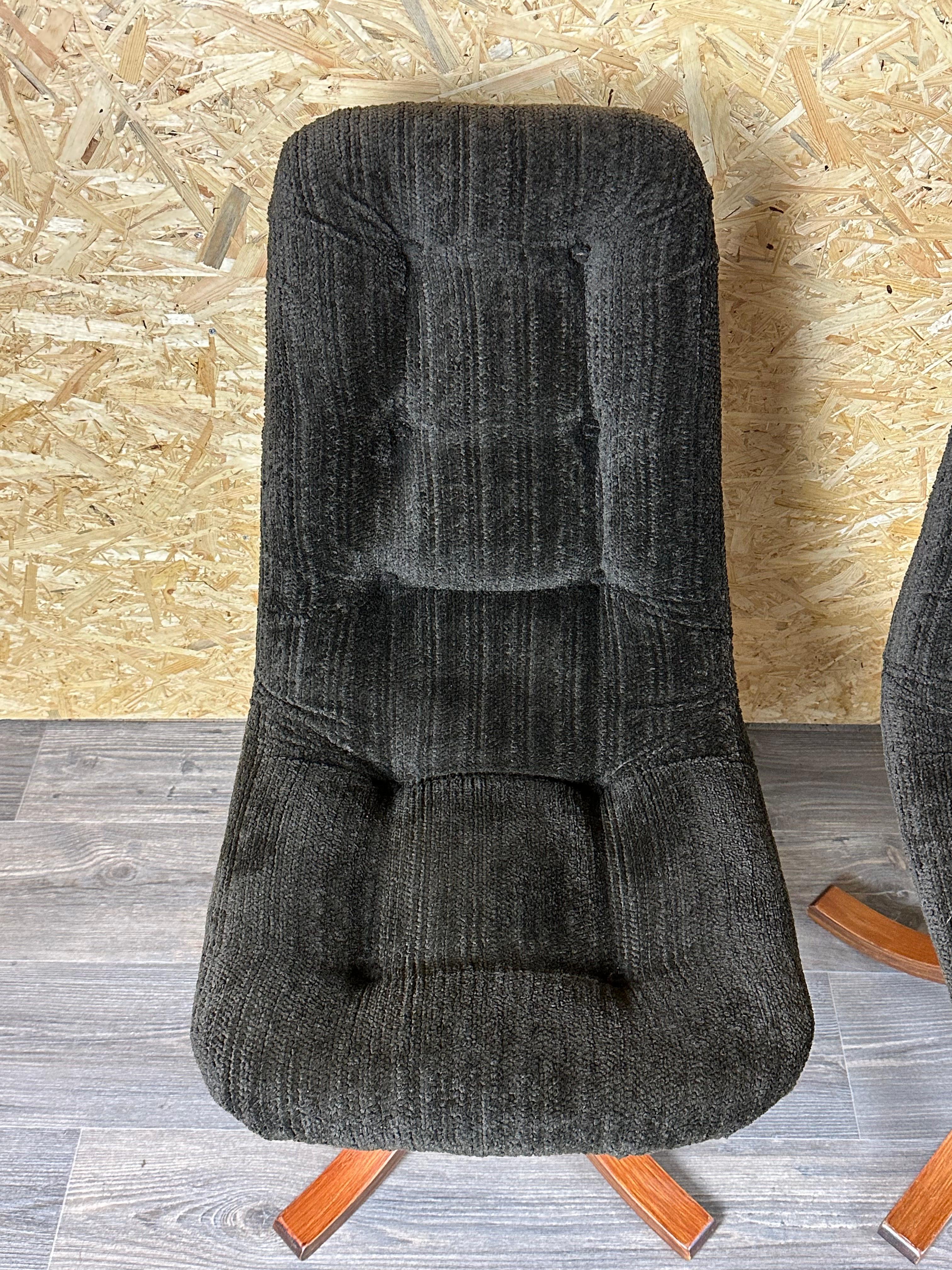 3x 60s 70s chair swivel chair dining chair mid century Danish modern design For Sale 4