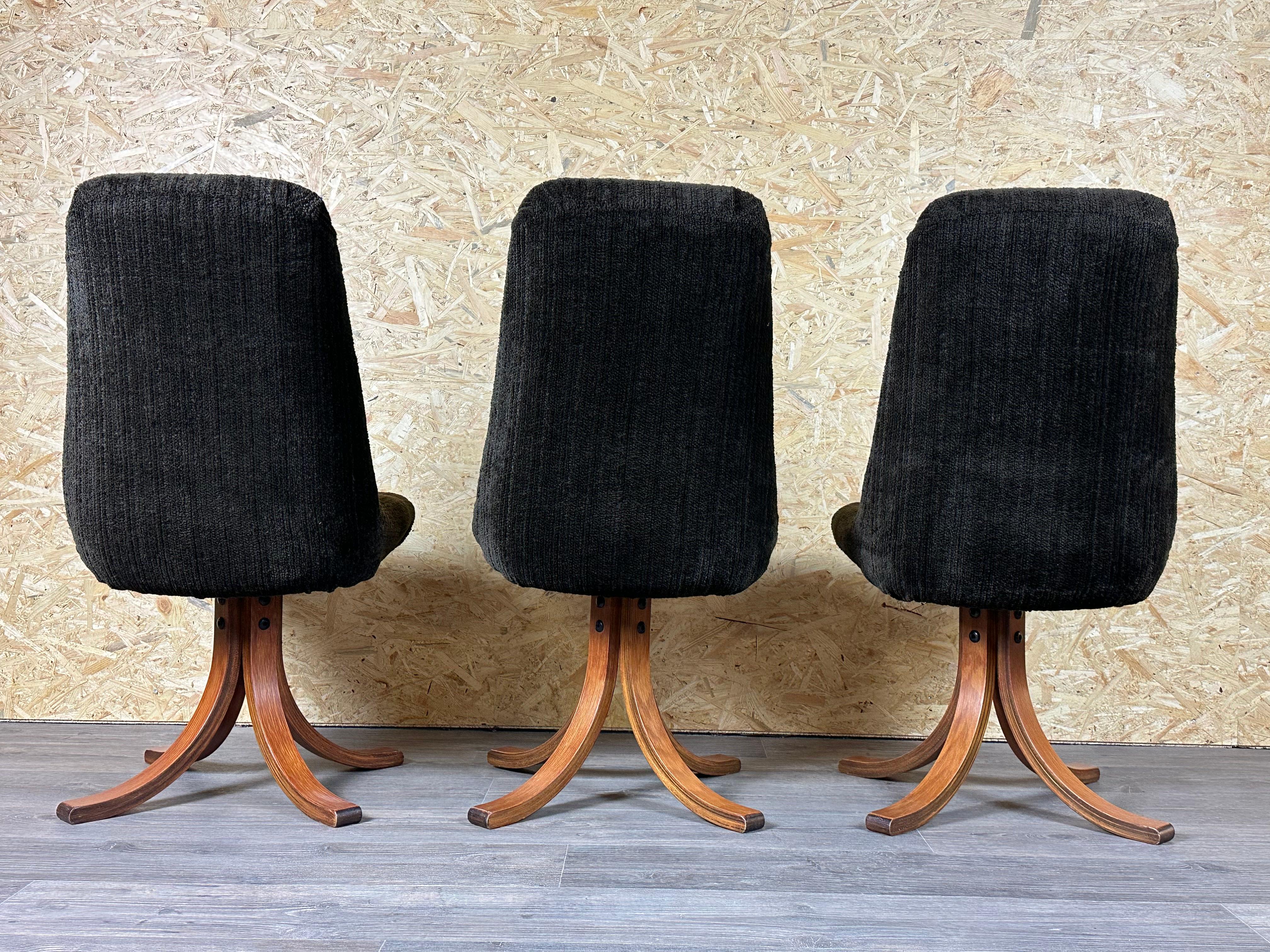3x 60s 70s chair swivel chair dining chair mid century Danish modern design For Sale 6