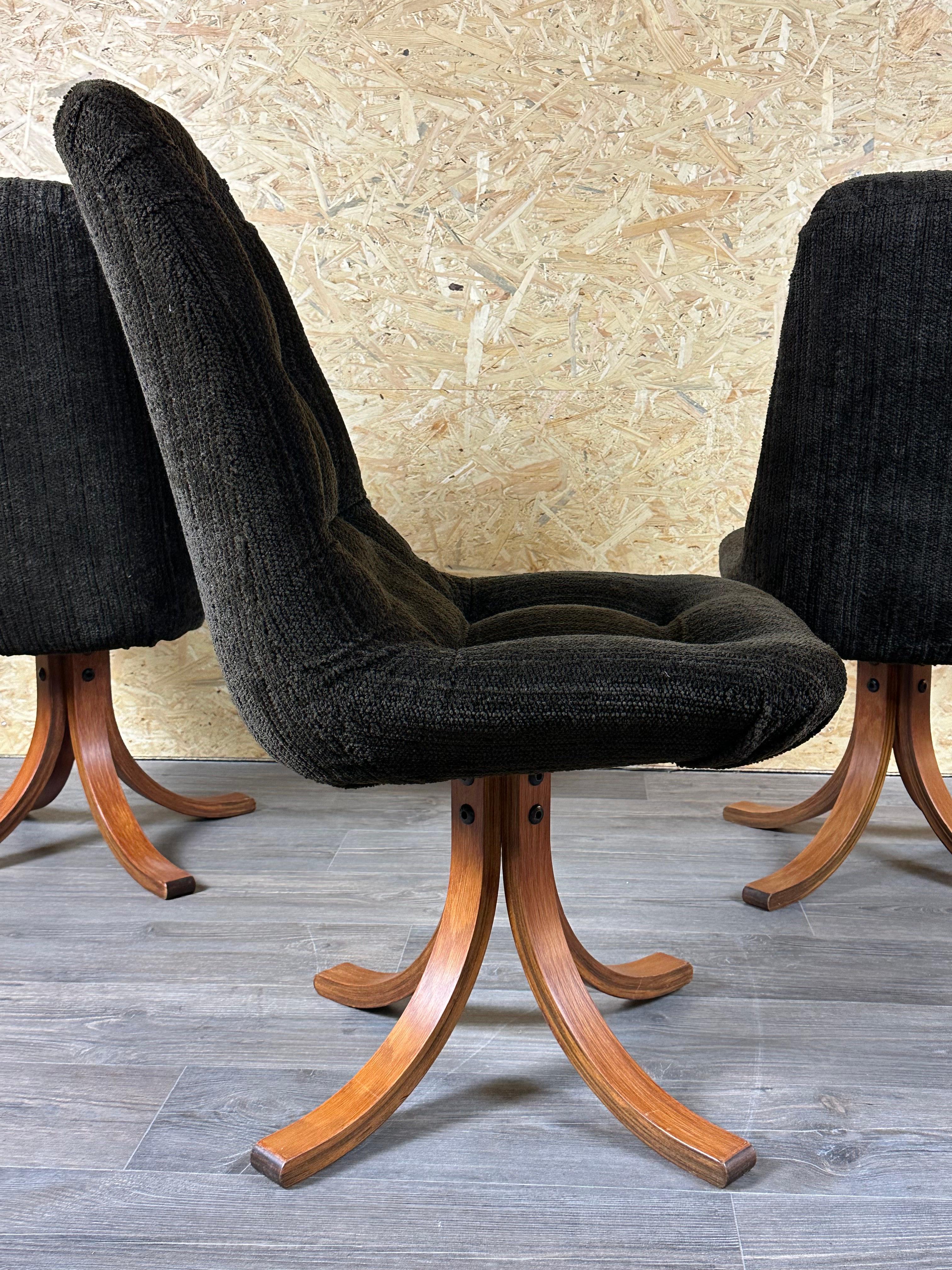 3x 60s 70s chair swivel chair dining chair mid century Danish modern design For Sale 8