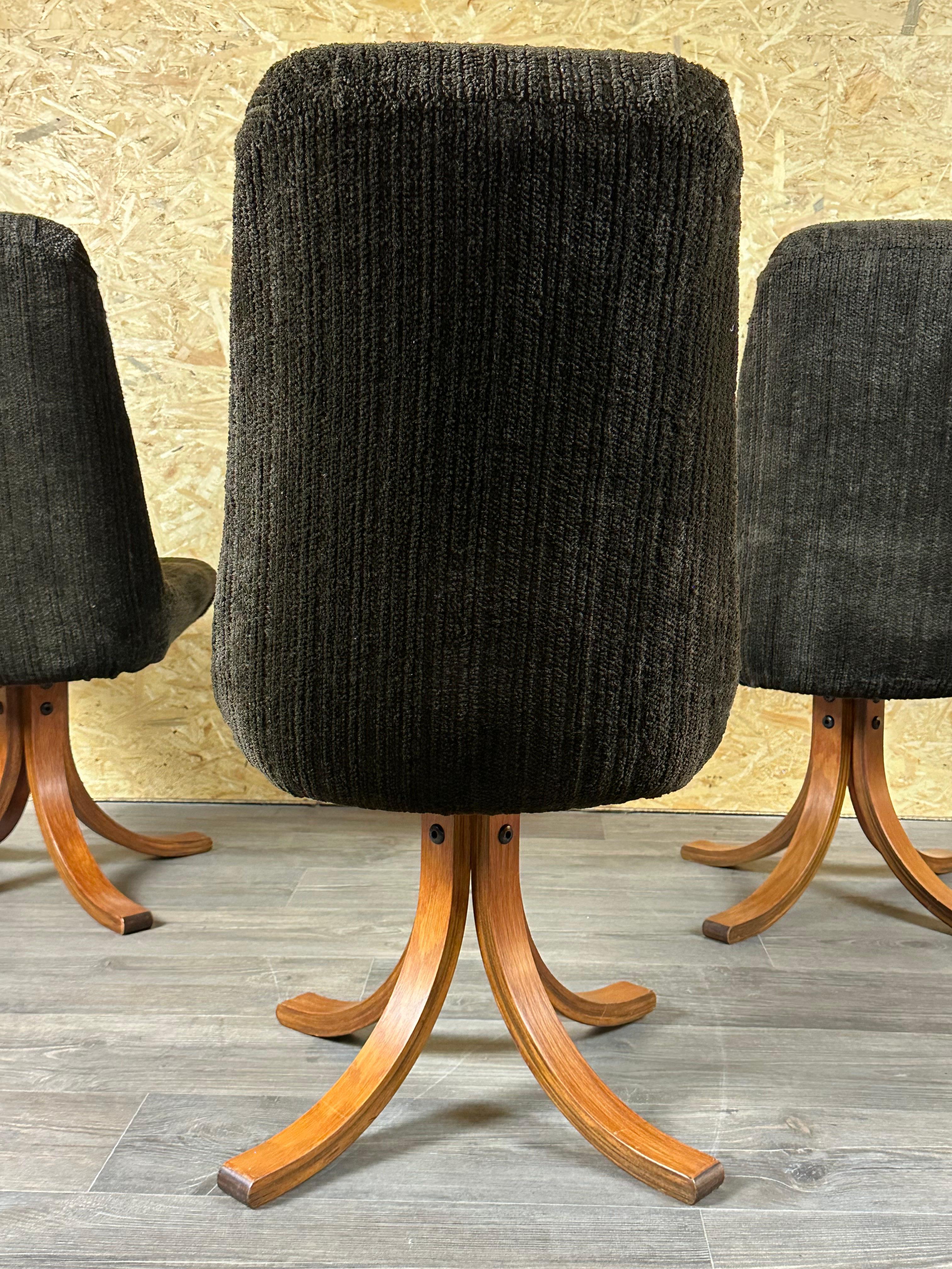 3x 60s 70s chair swivel chair dining chair mid century Danish modern design For Sale 9
