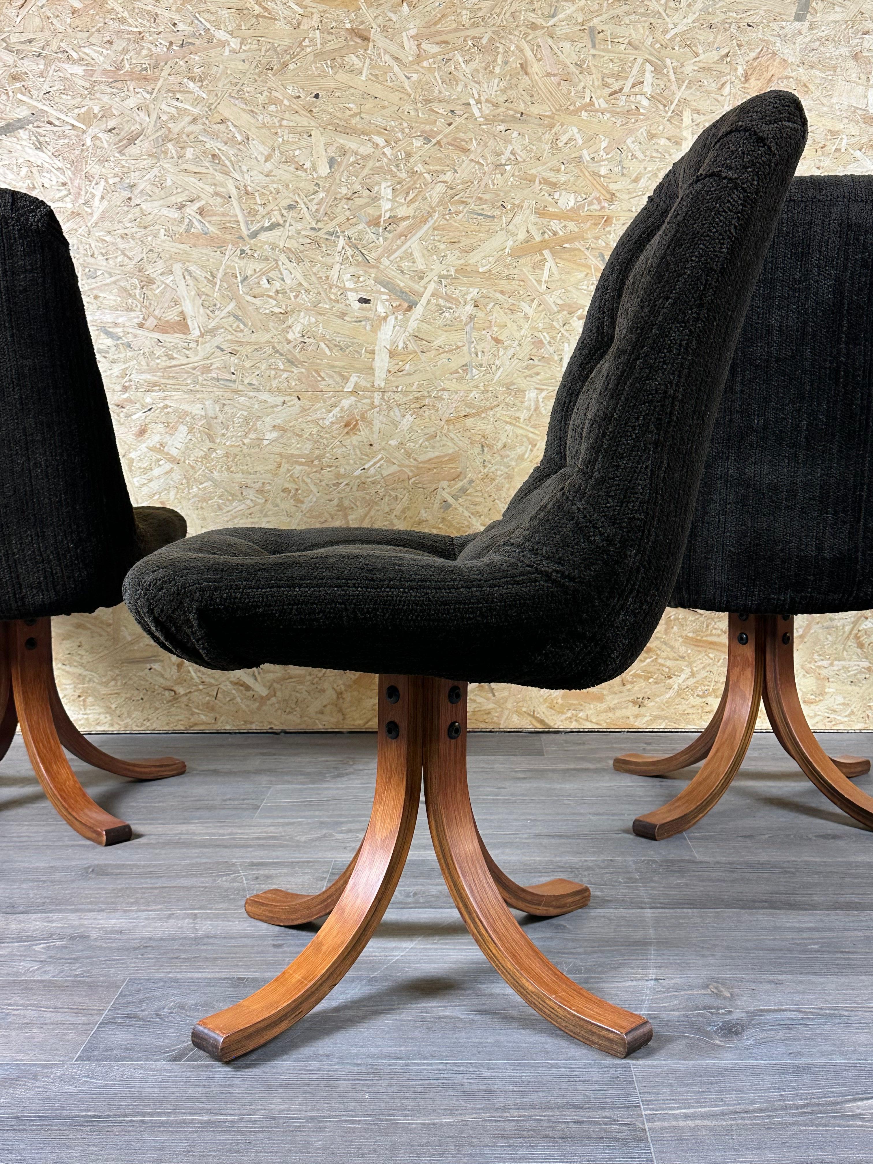 3x 60s 70s chair swivel chair dining chair mid century Danish modern design For Sale 10