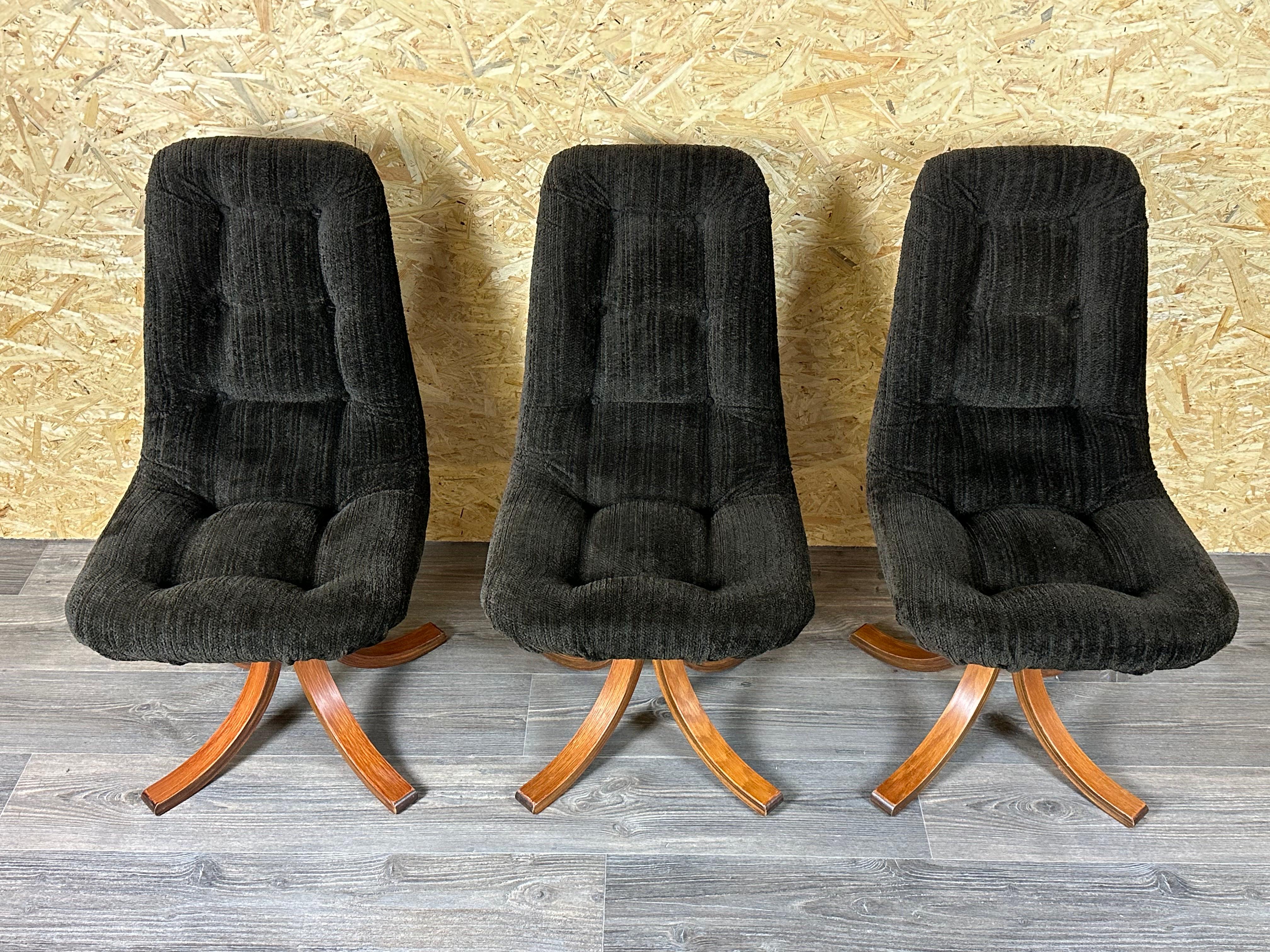 3x 60s 70s chair swivel chair dining chair mid century Danish modern design In Good Condition For Sale In Neuenkirchen, NI