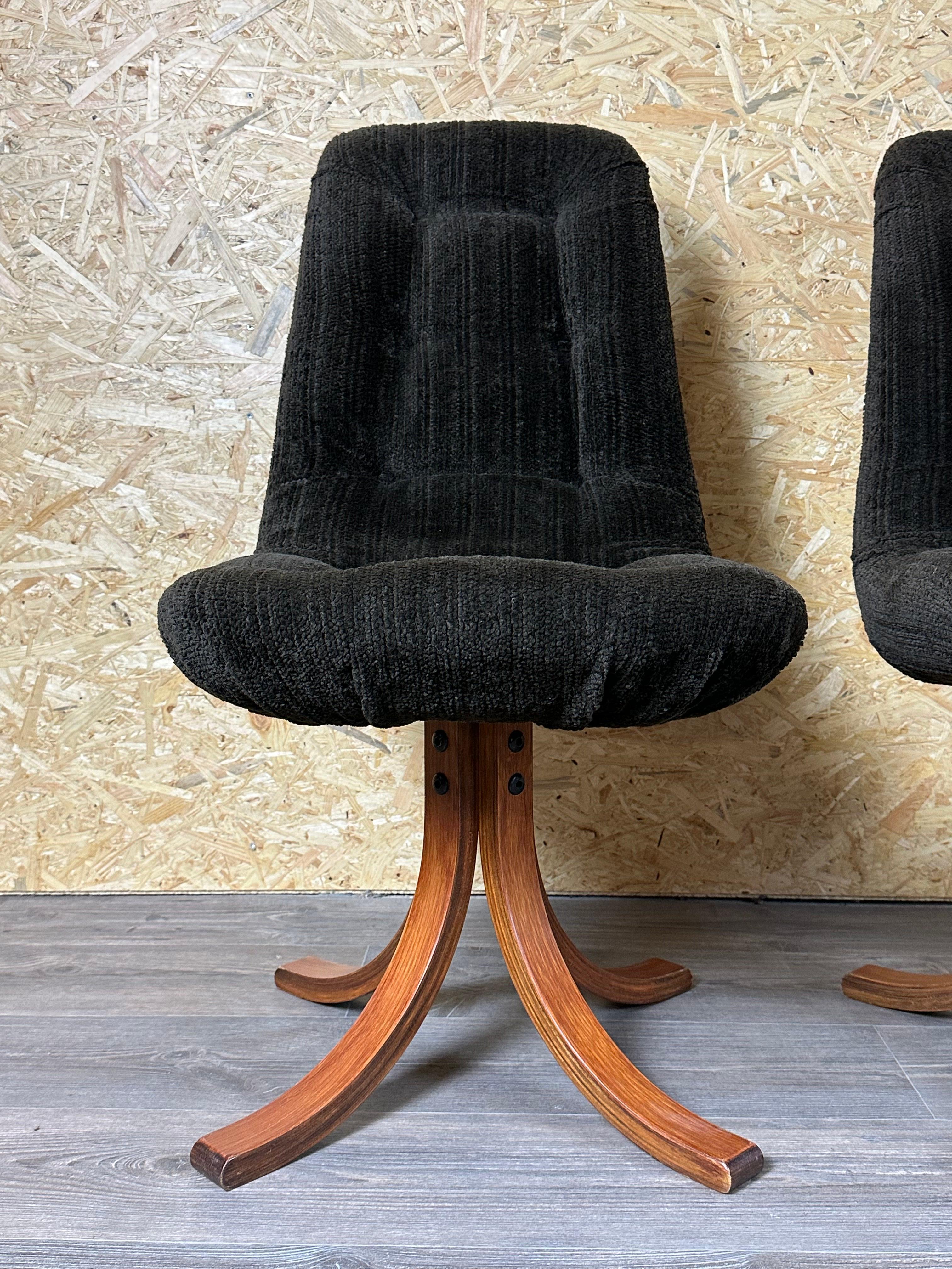 Mid-20th Century 3x 60s 70s chair swivel chair dining chair mid century Danish modern design For Sale