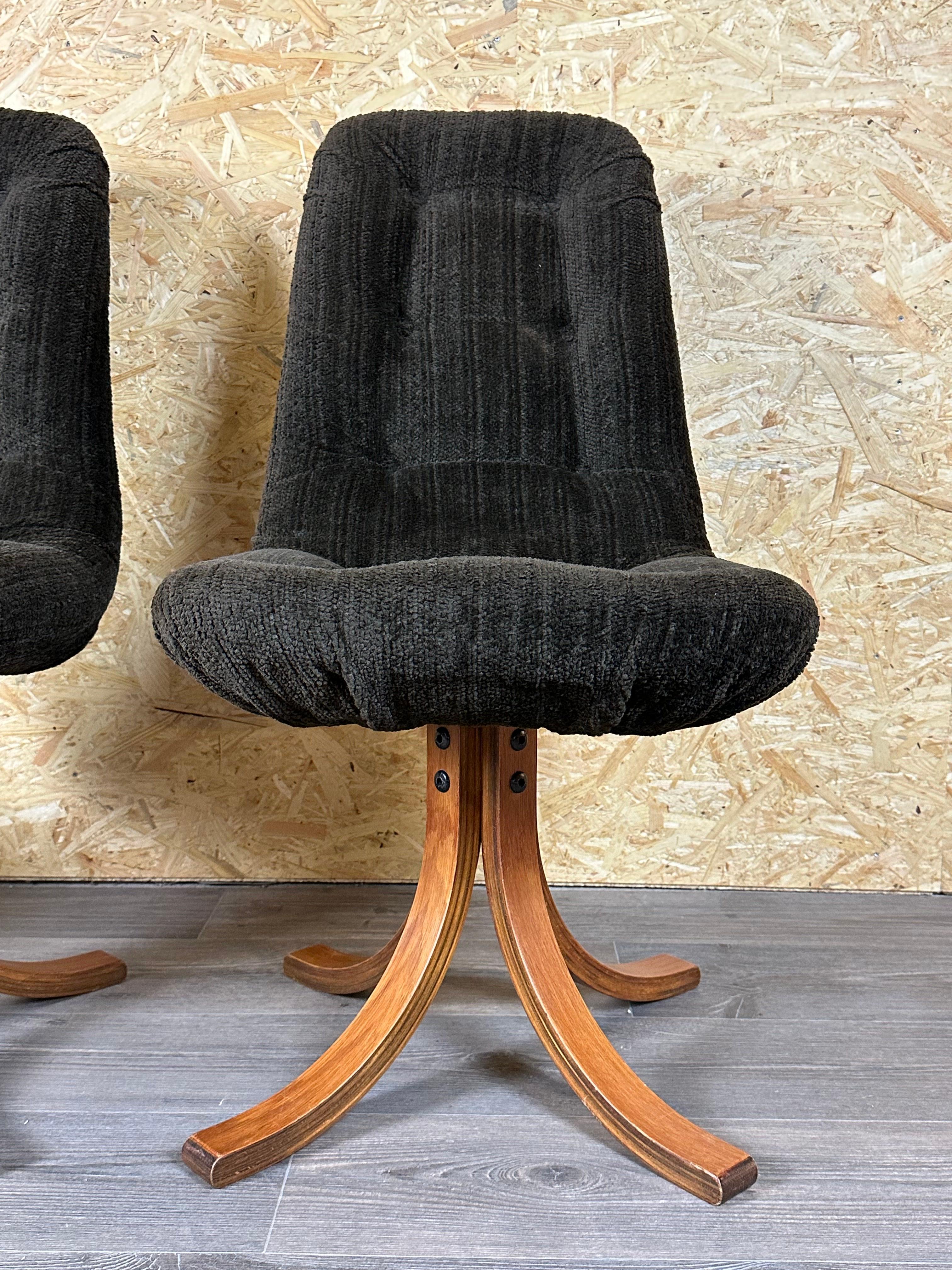 3x 60s 70s chair swivel chair dining chair mid century Danish modern design For Sale 1
