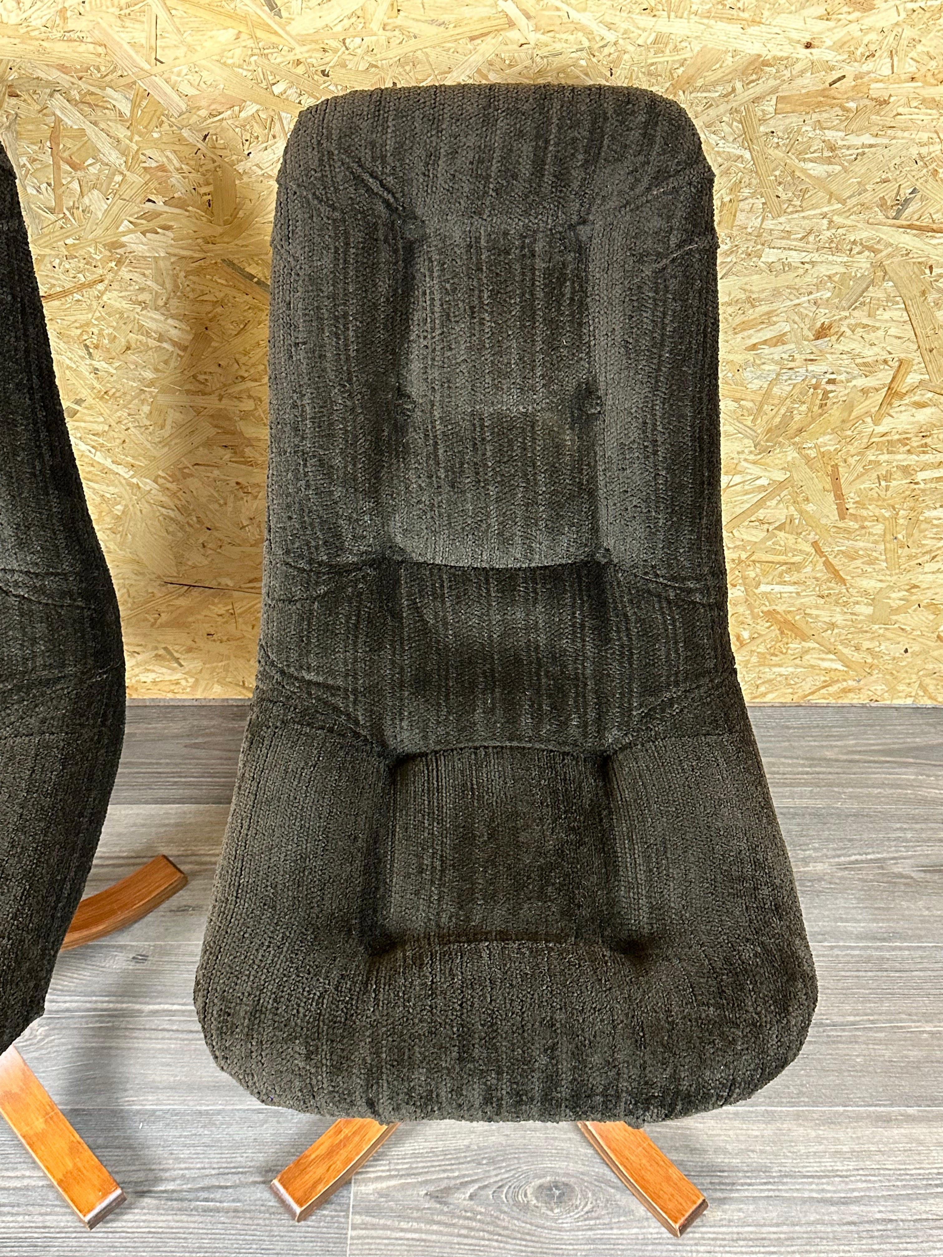 3x 60s 70s chair swivel chair dining chair mid century Danish modern design For Sale 2