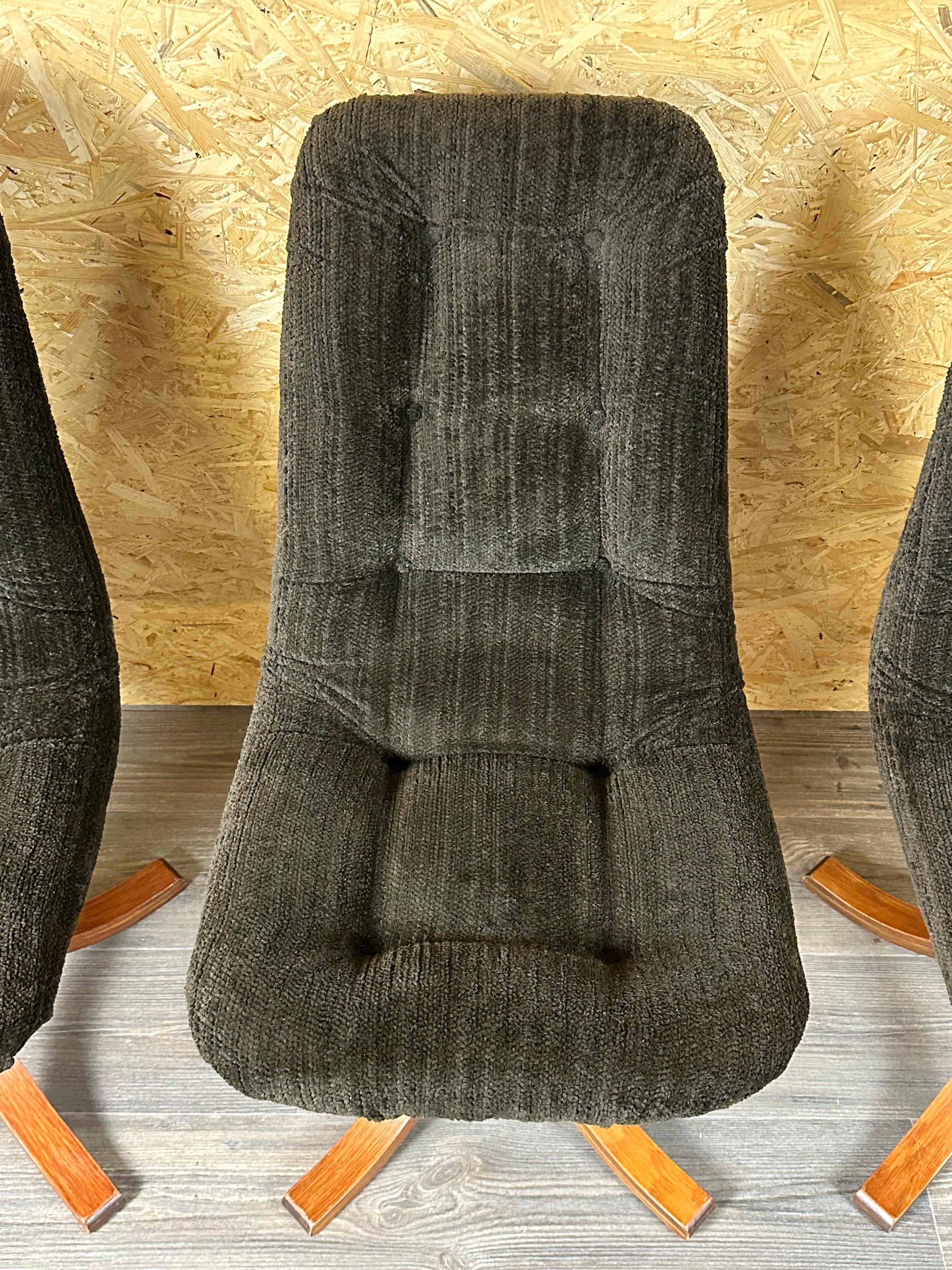 3x 60s 70s chair swivel chair dining chair mid century Danish modern design For Sale 3