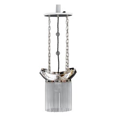 3x  Pendentifs Art Déco nickelés avec bâtonnets en verre vienne vers 1920