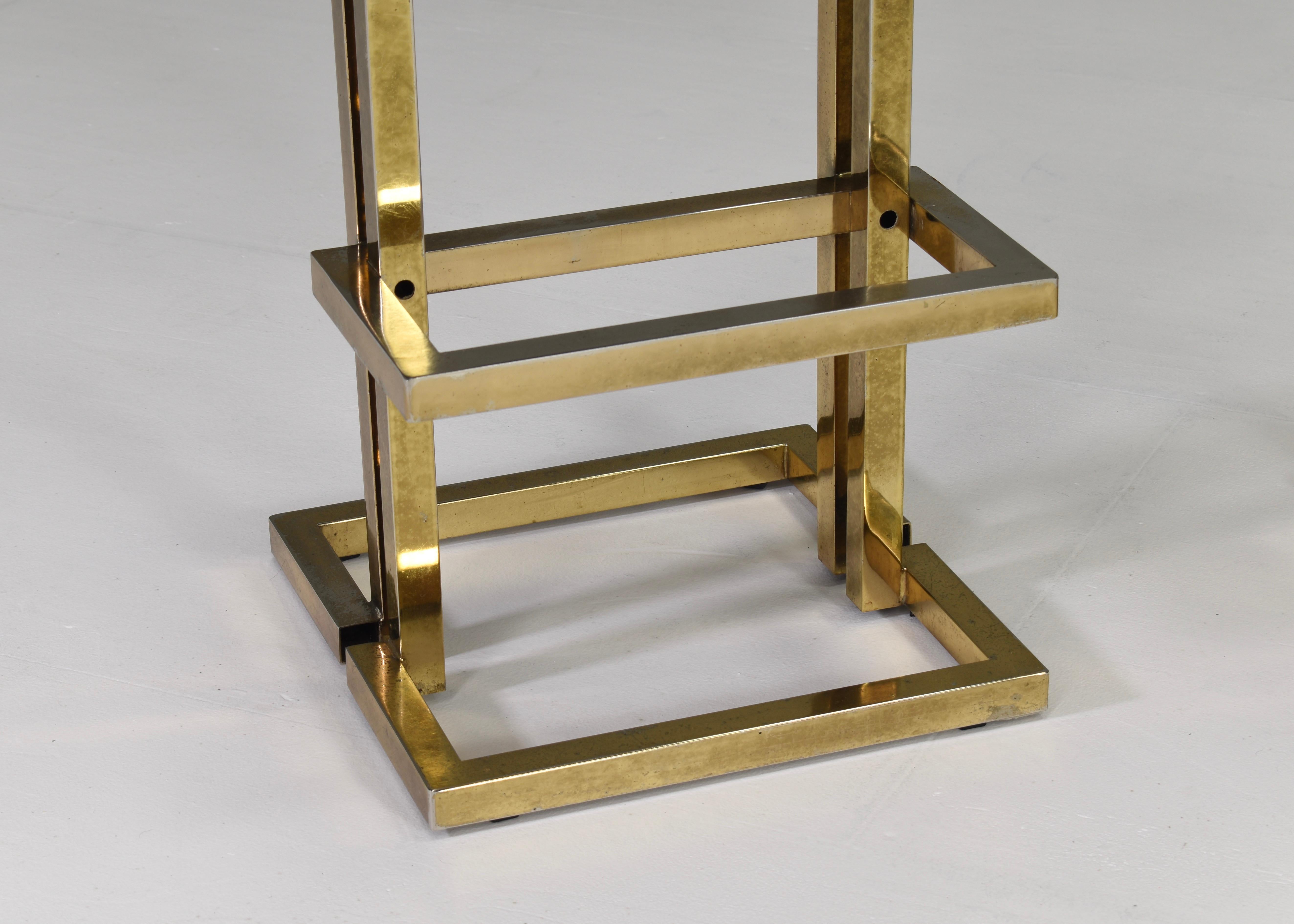 3x Bar Stools by Maison Jansen in Brass & Velvet, France, circa 1970 8