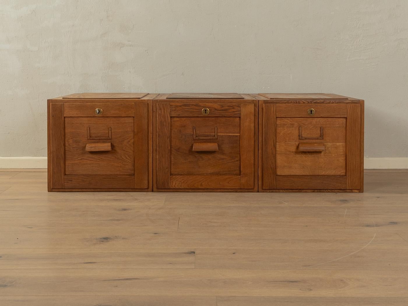 Oak 3x File Cabinets, 1920s For Sale