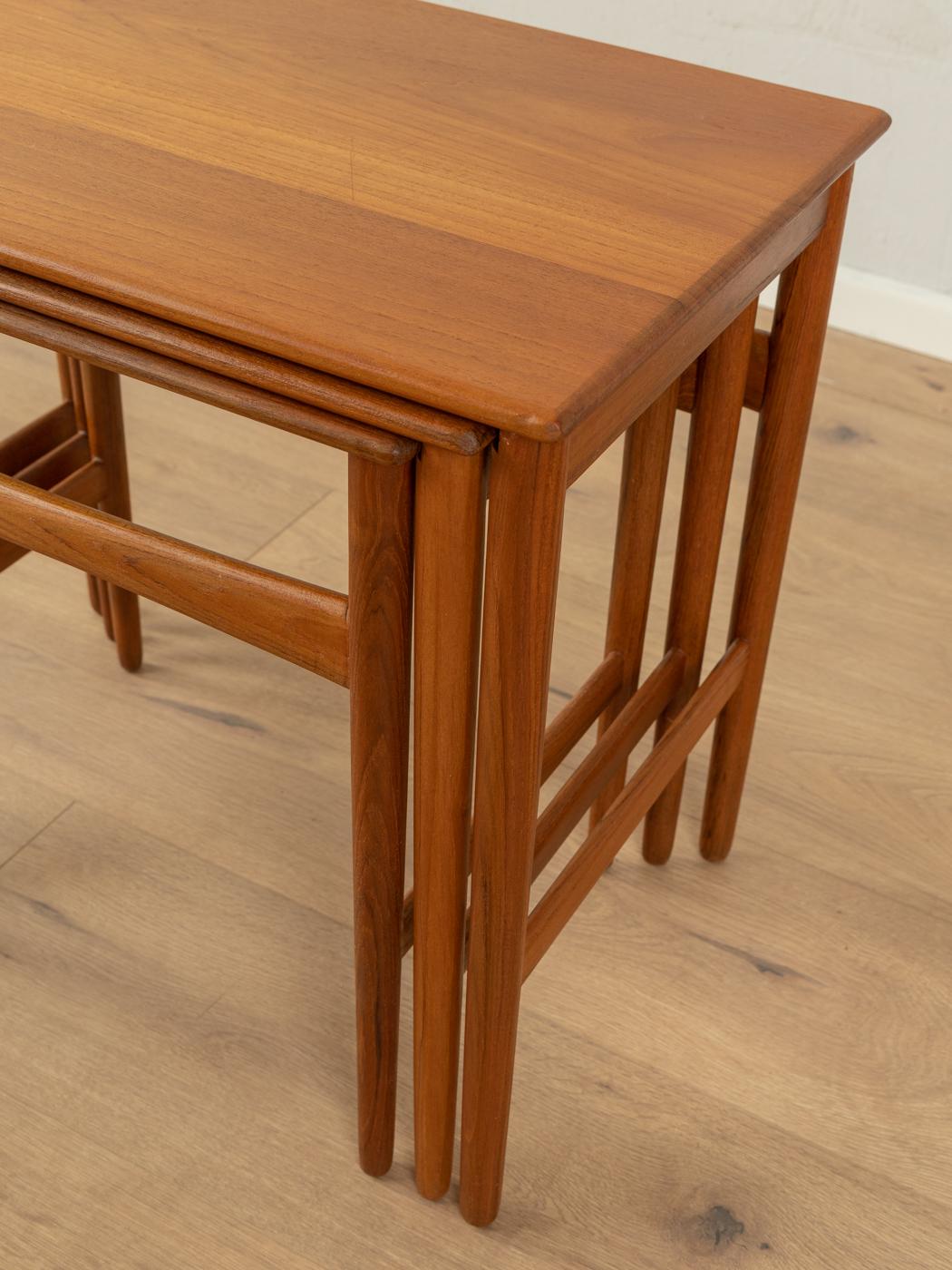 3x Hans J. Wegner Nesting Tables for Andreas Tuck, 1960s In Good Condition For Sale In Neuss, NW