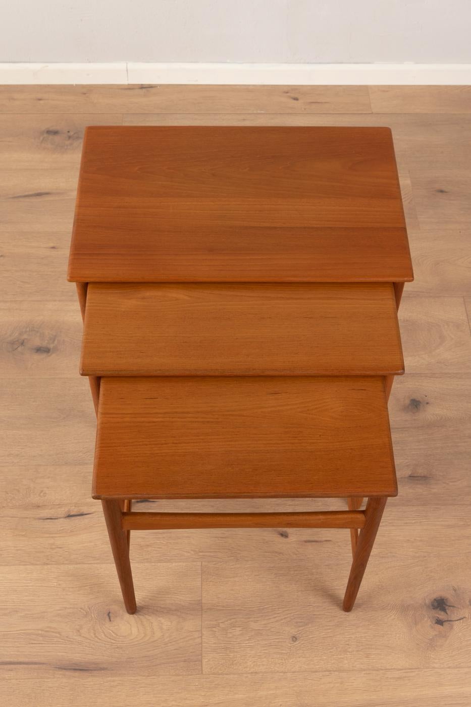 Teak 3x Hans J. Wegner Nesting Tables for Andreas Tuck, 1960s For Sale