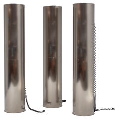 3x Inox Standing Lamps