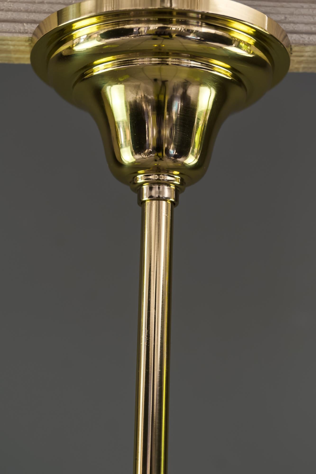 3x Jugendstil Pendant with Original Opaline Glass Shades, Vienna, Around 1910s 4