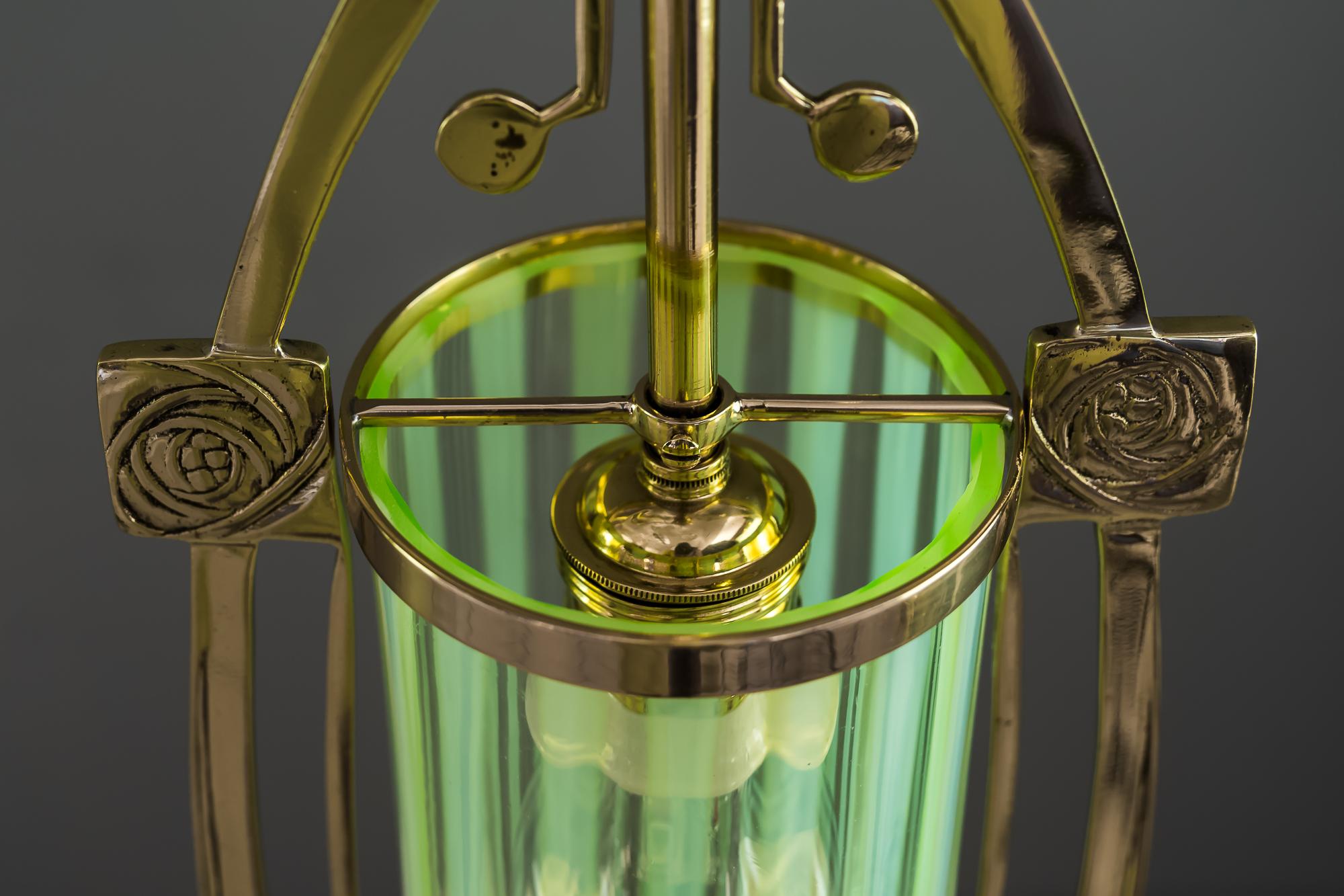3x Jugendstil Pendant with Original Opaline Glass Shades, Vienna, Around 1910s 5