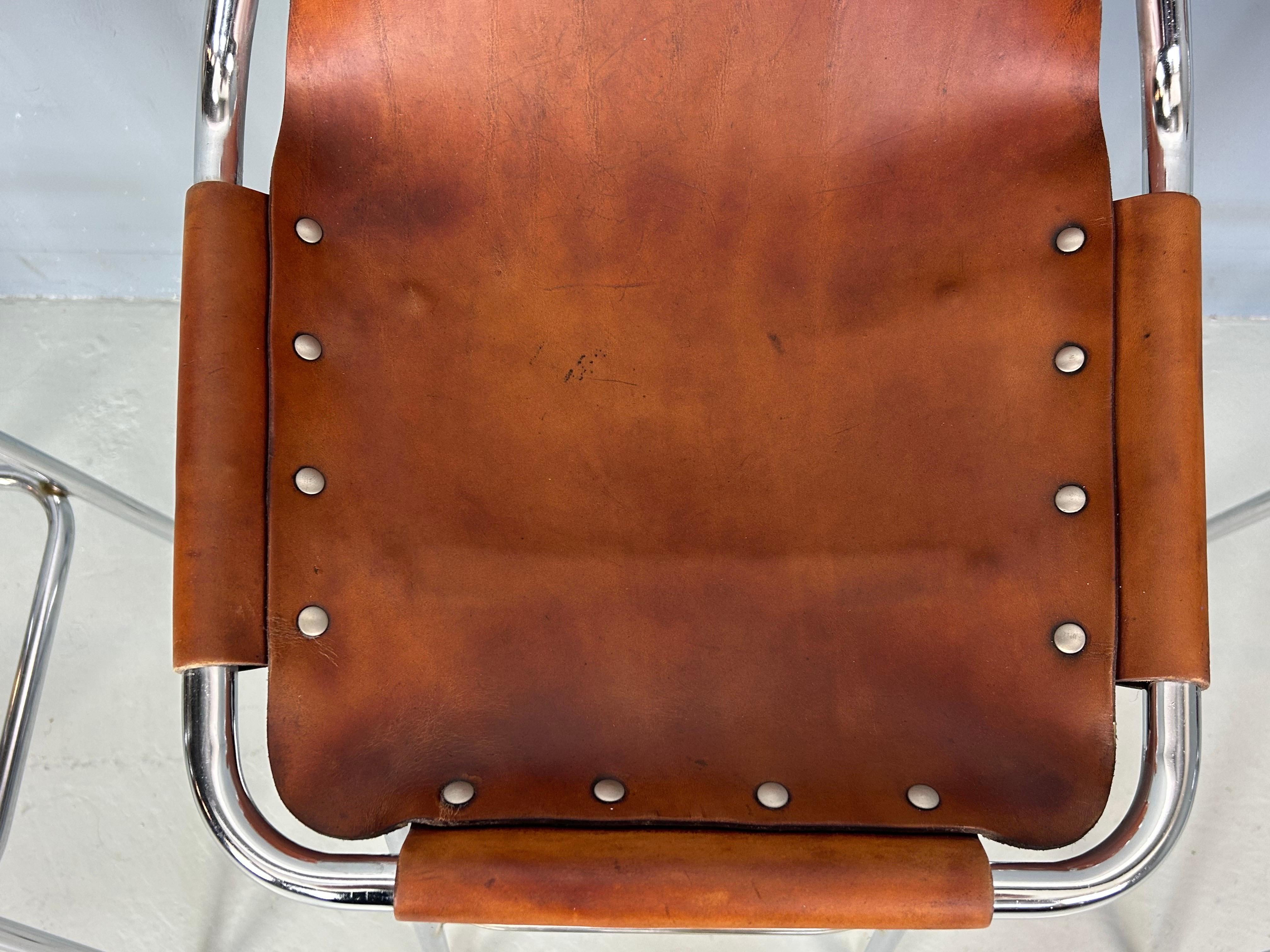 3x Leather Bar Stool for Les Arc Ski Resort, Selected by Charlotte Perriand For Sale 5