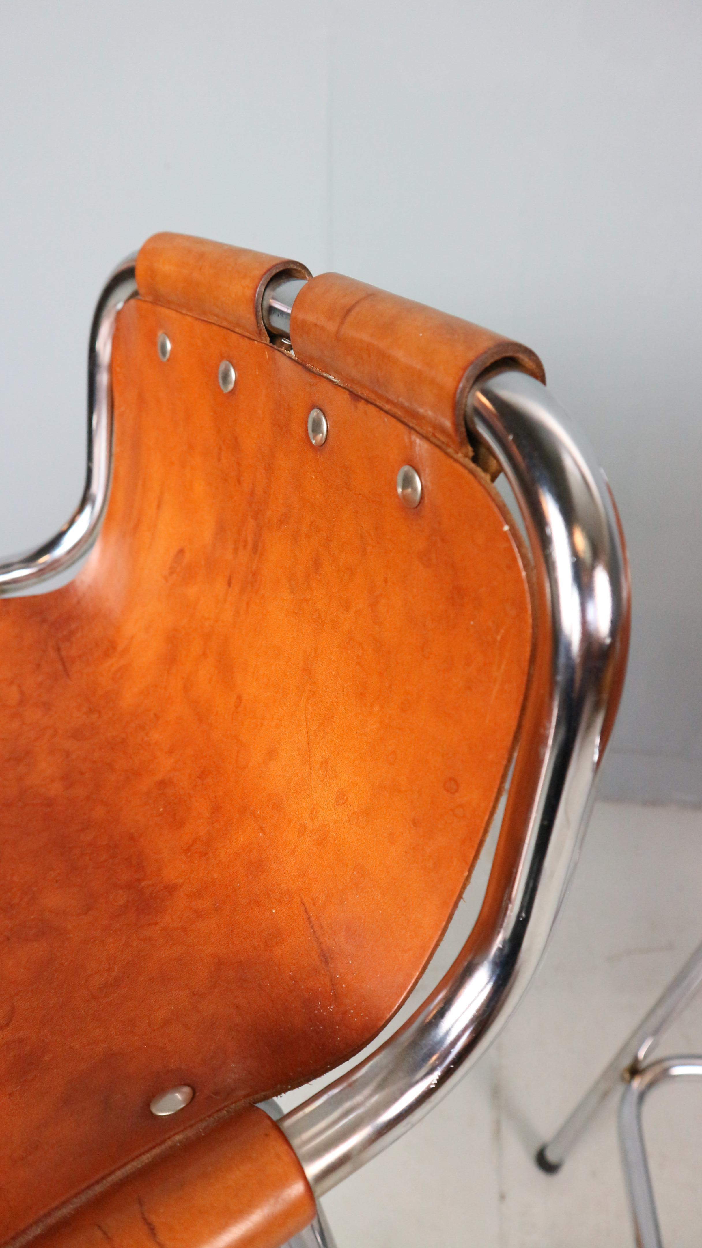 3x Leather Bar Stool for Les Arc Ski Resort, Selected by Charlotte Perriand 6