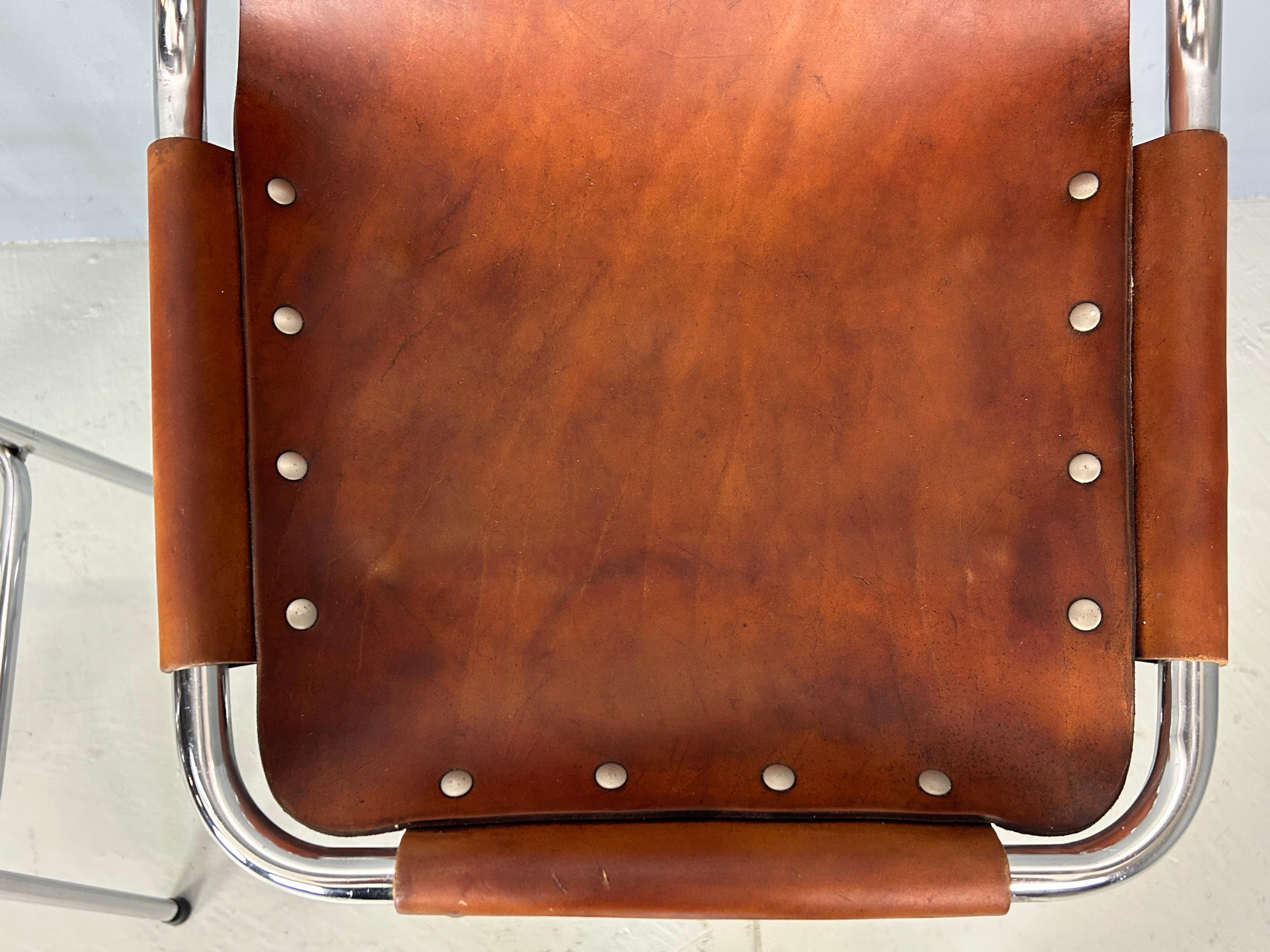 3x Leather Bar Stool for Les Arc Ski Resort, Selected by Charlotte Perriand For Sale 7
